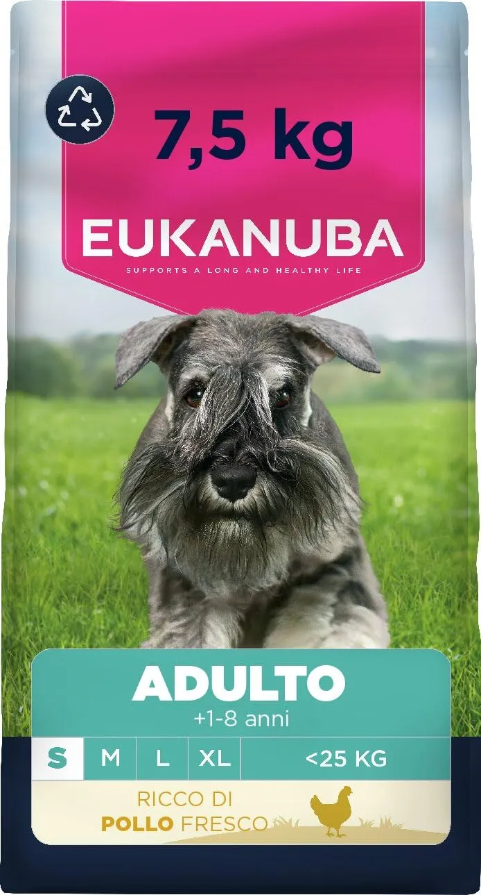 Eukanuba Mangime secco per cani con pollo fresco per razze di taglia piccola, mangime secco premium per cani adulti, 7,5 kg