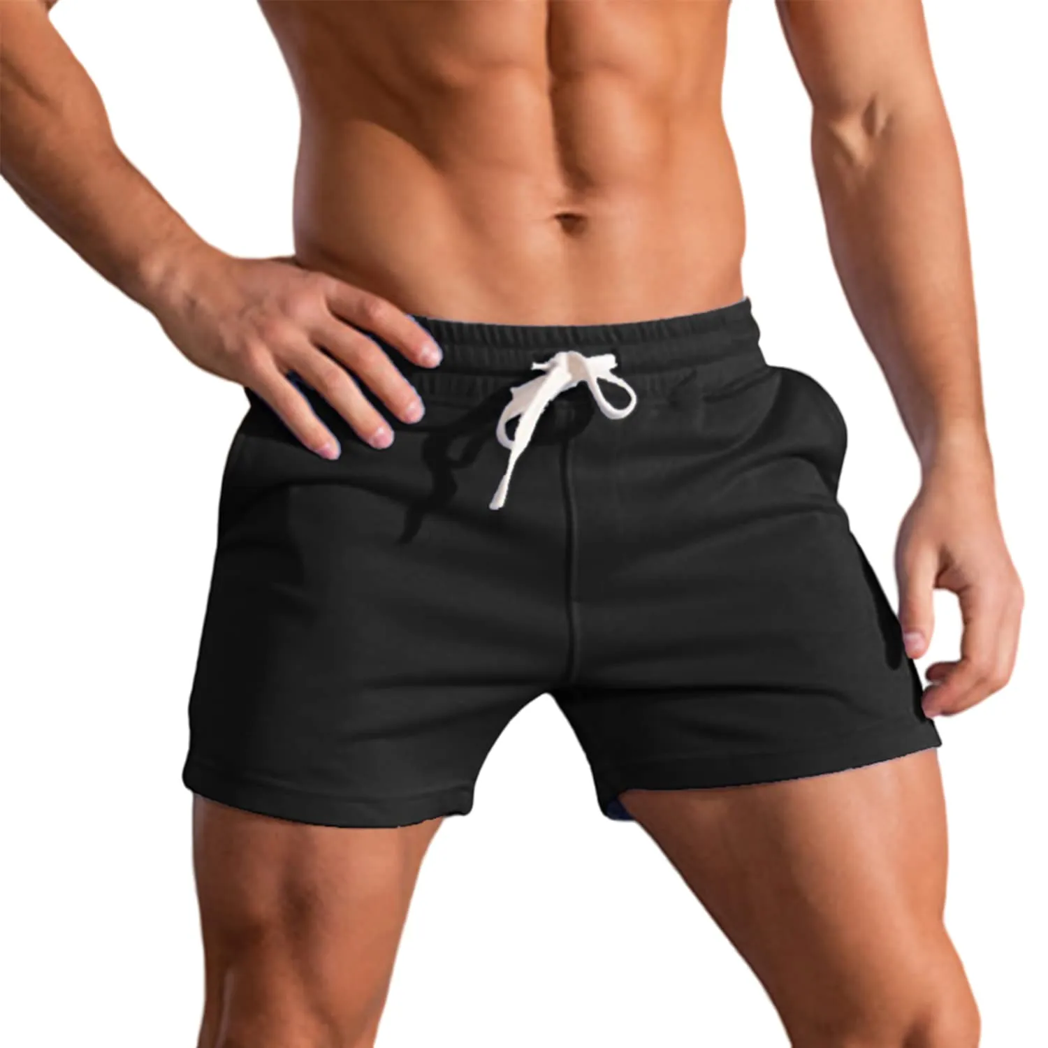 Rane Sports Pantaloncini da Corsa da Uomo da 3 Pollici Pantaloncini da Allenamento per Palestra Pantaloncini da Bodybuilding Pantaloncini Sportivi in Cotone Traspirante Nero M