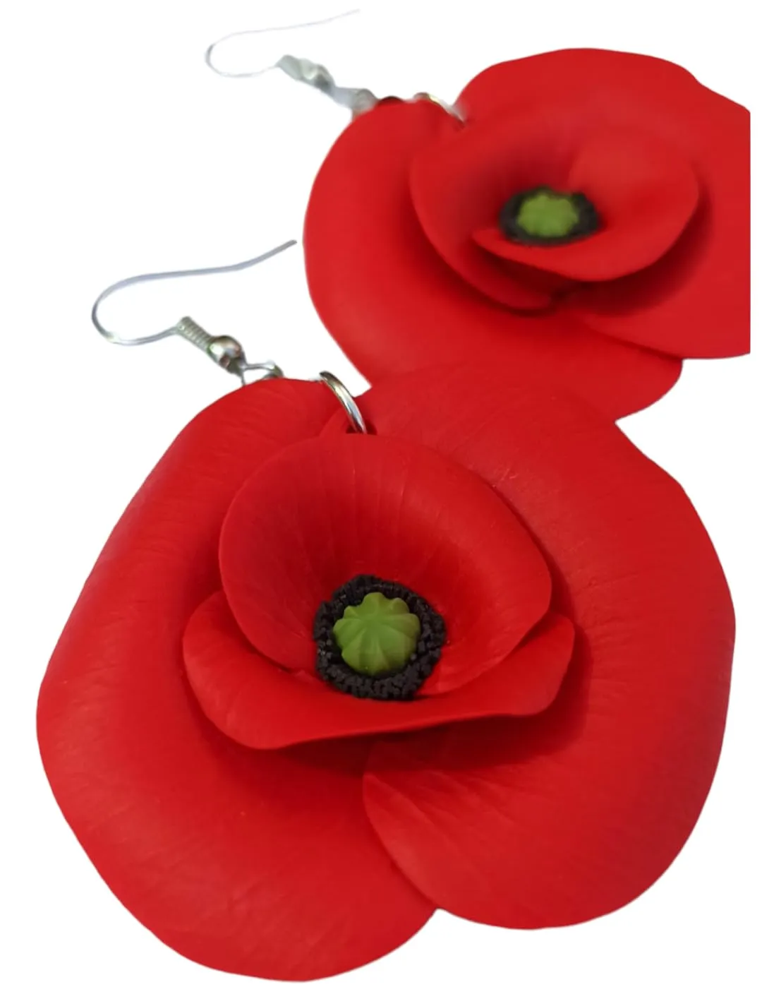 Orecchini con papaveri pendenti