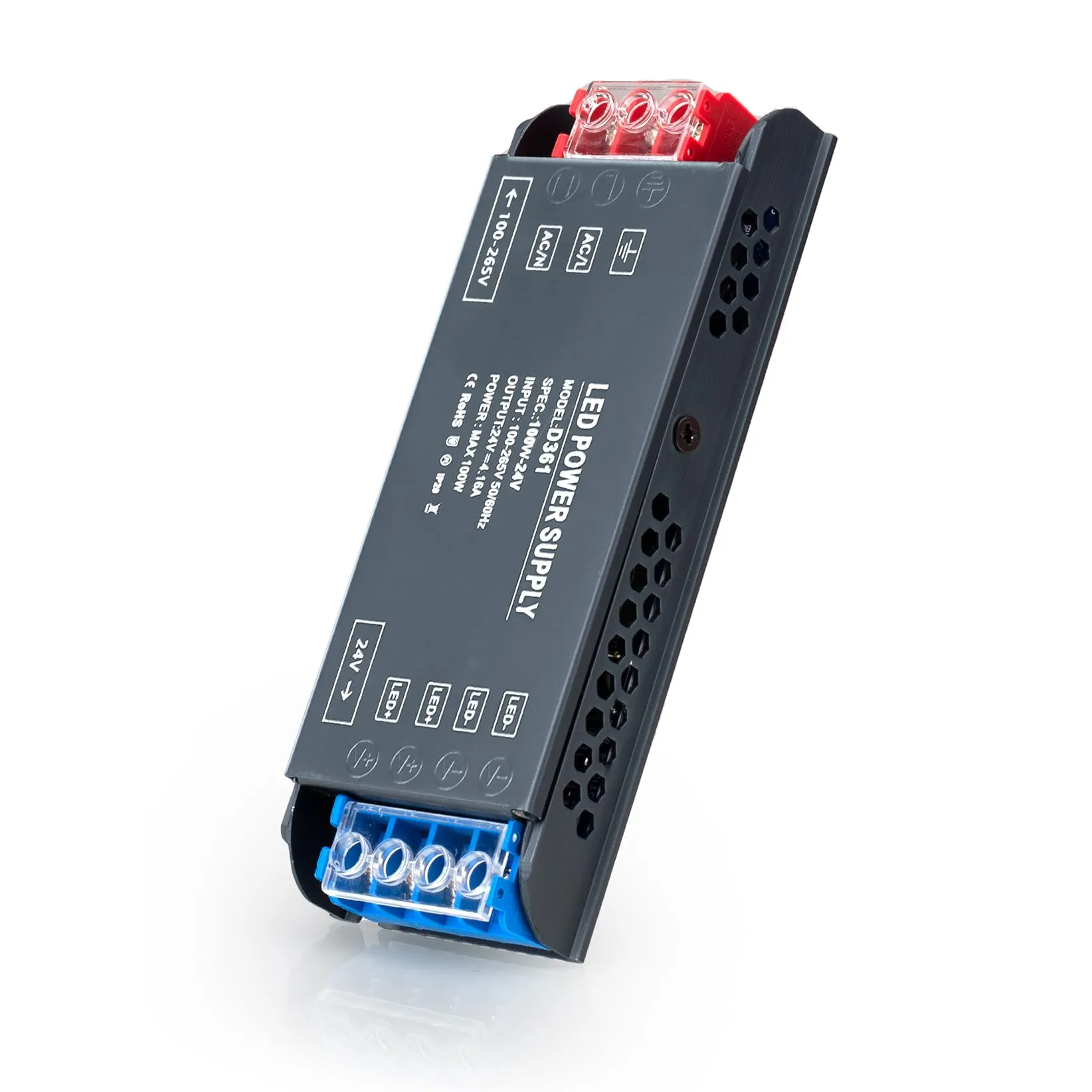 BRIMETI Alimentatore LED 24V Trasformatore 100W LED Driver 4,16A Slim LED Transformer AC 220V a DC 24V LED Netzteil Interruttore Adattatore,Trasformatori Tensione Costante Alimentatoredi Bassa