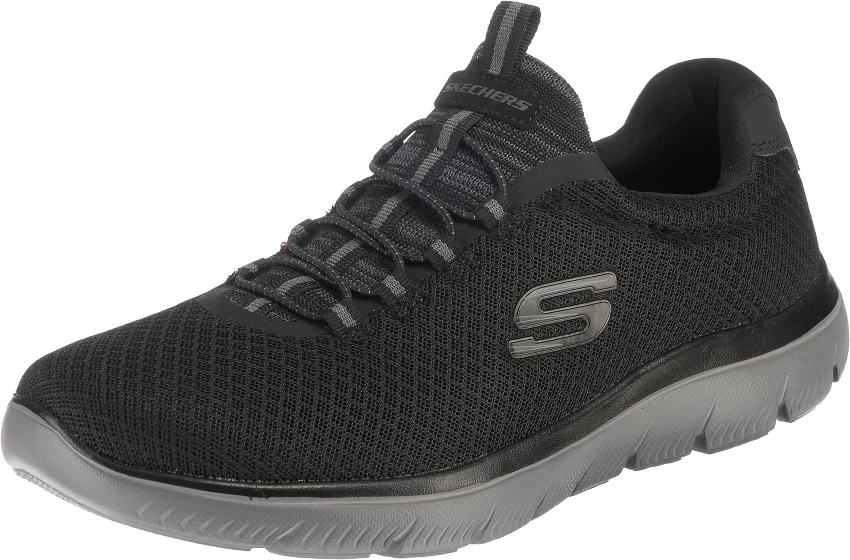 Skechers Summits, Scarpe da Ginnastica Uomo, Black Mesh/Charcoal Trim, 42 EU