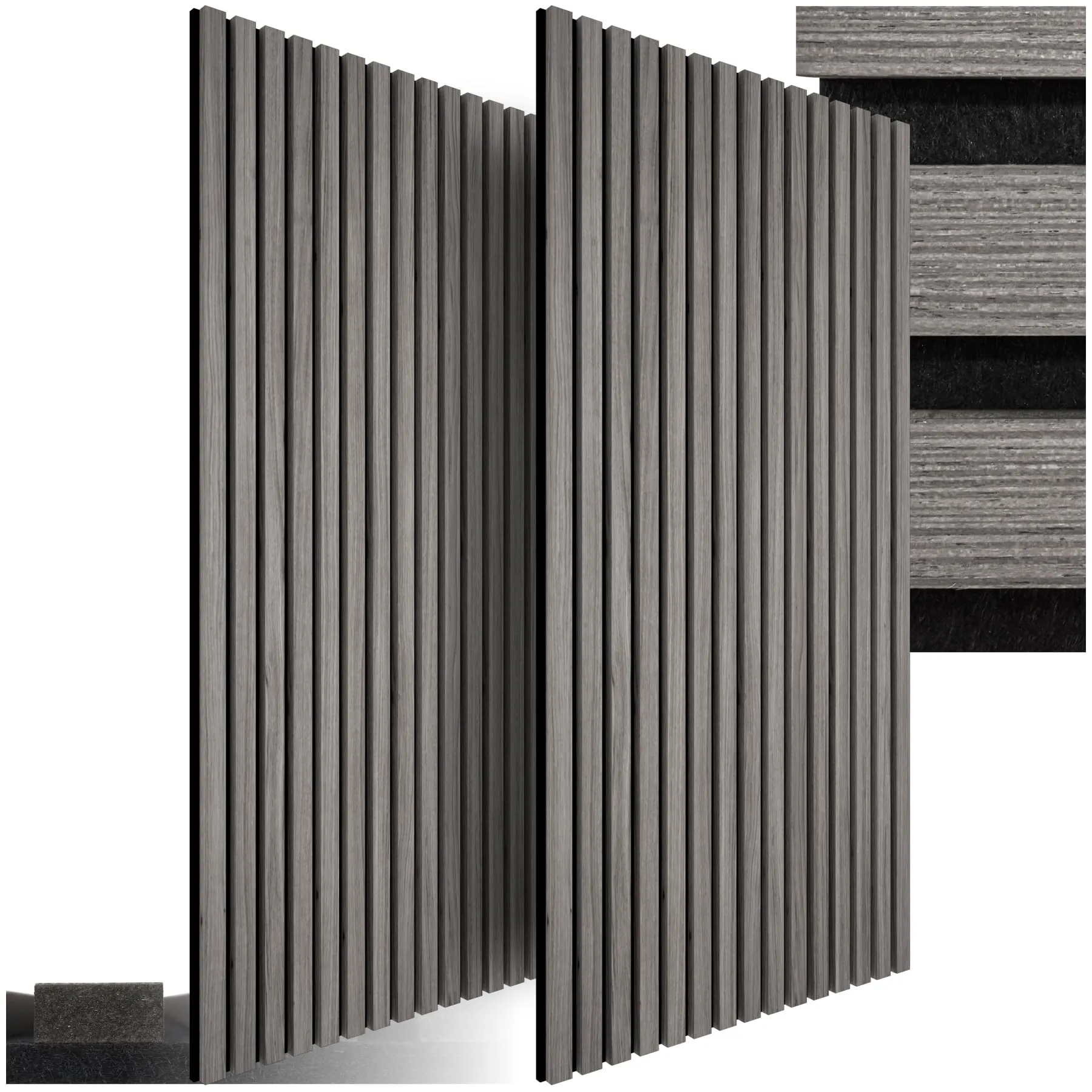 TecTake® Set di 2 Pannelli Acustici Effetto Legno, Pannelli Fonoassorbenti Decorativi per Pareti, Pannelli Fonoassorbenti Soffitto, Pannelli Murali, Design Moderno - Rovere Grigio Chiaro
