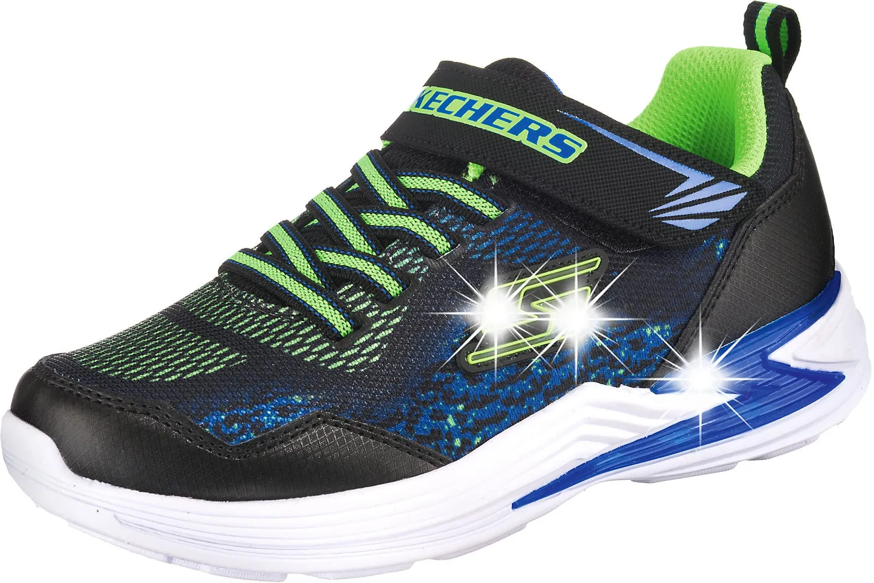 Skechers Erupters Iii - Derlo, Scarpe da Ginnastica Bambini e ragazzi, Nero Black Mesh Synthetic Blue Lime Trim Bblm, 29 EU