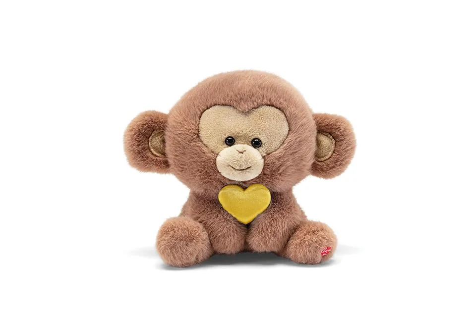 Scimmia Cuore Giallo | Animali peluche idea regalo | 12,5x13x12 cm taglia XS | Heart Animals | modello 51551