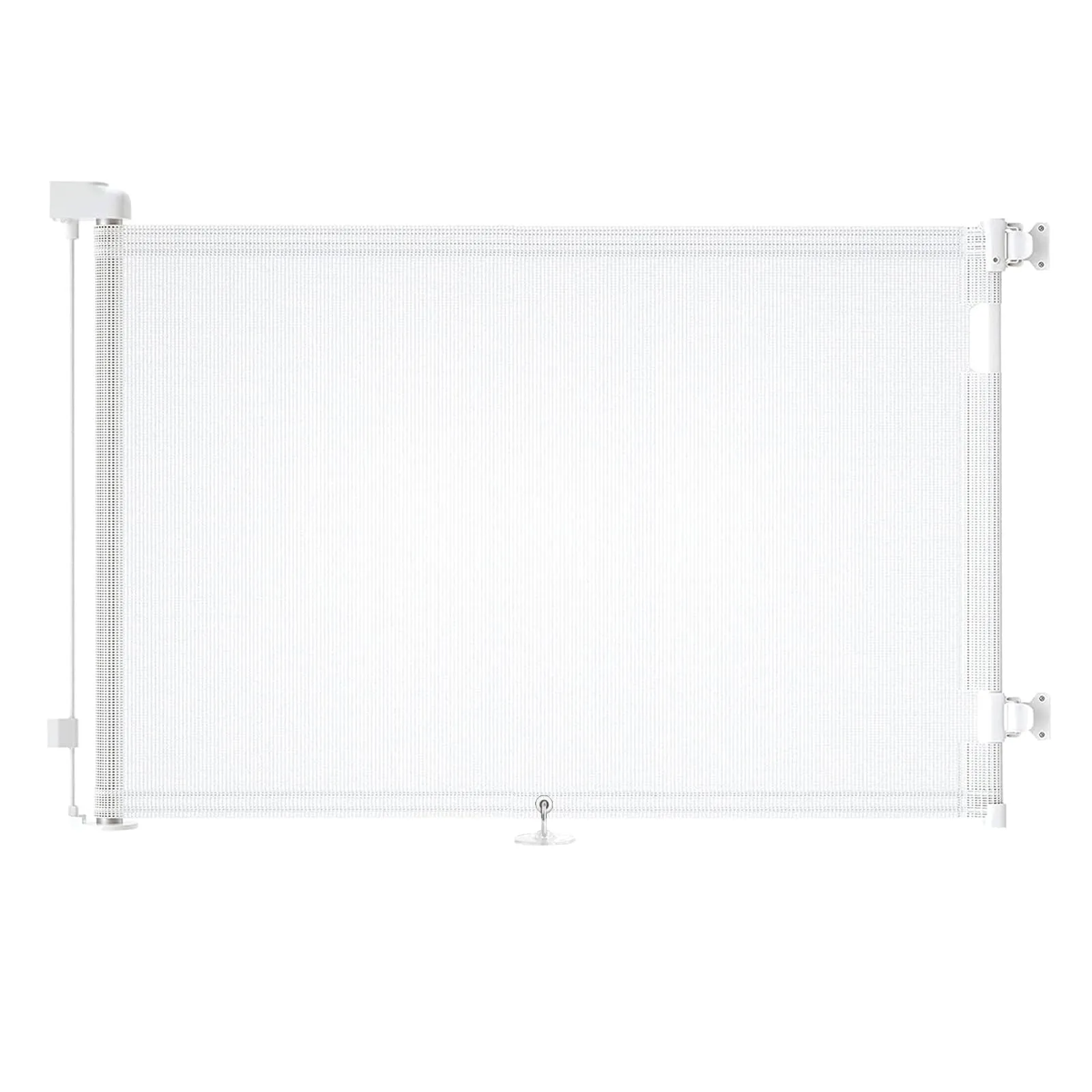 Cancelletto estensibile per scale, 0-150 cm Porta retrattile e cancelletto per bambini e animali domestici, barriera per bambini estensibile, adatto per Scale Interni Esterni Corrido (Bianco)