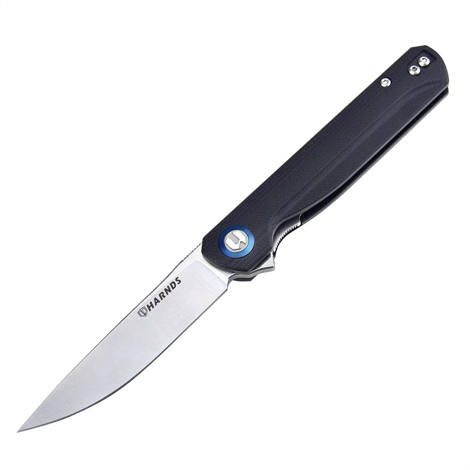 HARNDS Wind Coltello Pieghevole Tascabile Lama in Acciaio Sandvik con Manico G10, Coltello Serramanico Integrato Cuscinetto a Sfere per Caccia, Campeggio, Sopravvivenza(Nero)