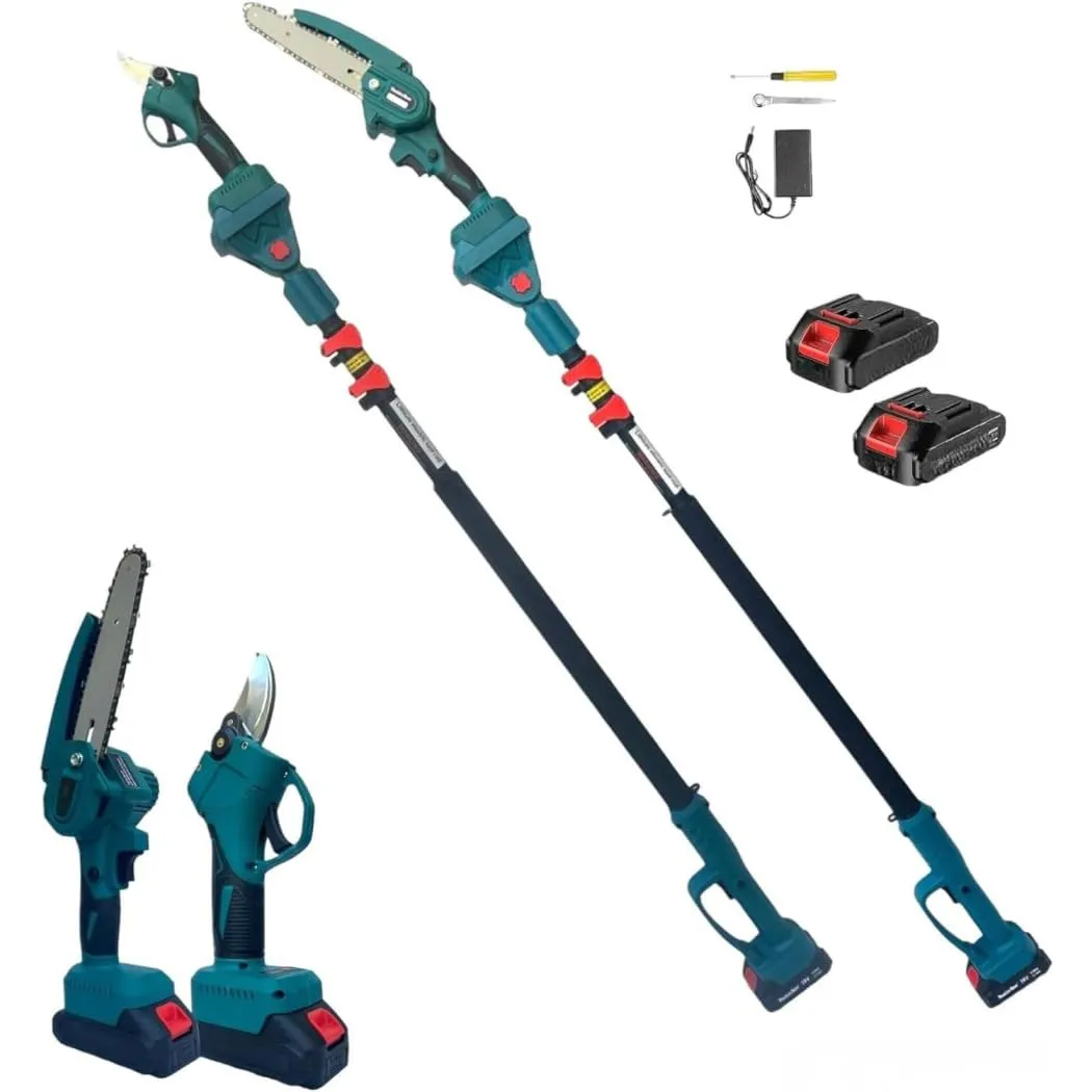 OISE ART STORE Trade Shop - Kit per Potatura Professionale Mini Motosega + Forbice Cesoia + Asta Telescopica