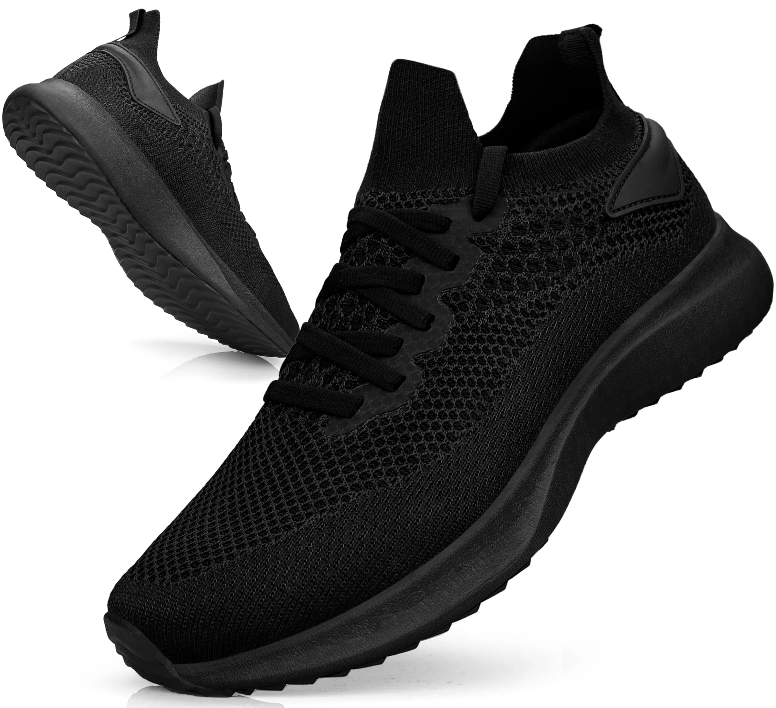 Giniros Scarpe Uomo Sneakers Traspiranti Mesh Ginnastica Corsa Camminata Casual Sportive Palestra Trekking Tennis Trail Basket Comode Outdoor Fitness Jogging Nero 42EU