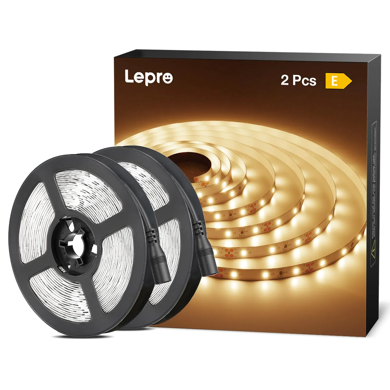 Lepro Striscia 10m 600 LED 2835, 18W 1200lm Luce Nastro Luminoso Bianco Caldo 3000K, 12V per Decorazione e Illuminazione Domestica (5m/Pezzo)