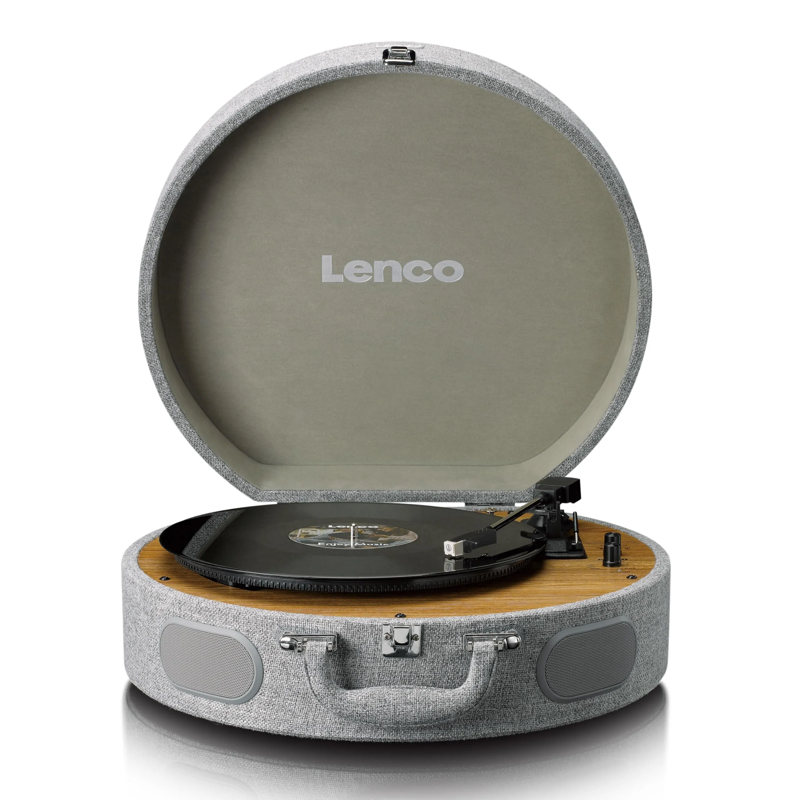 Lenco Giradischi LS-66 – ricezione e trasmissione Bluetooth®, 2 altoparlanti integrati, pickup magnetico AT3600, trasmissione a cinghia, autostop, 33/45 giri/min, connettore RCA, alloggiamento in