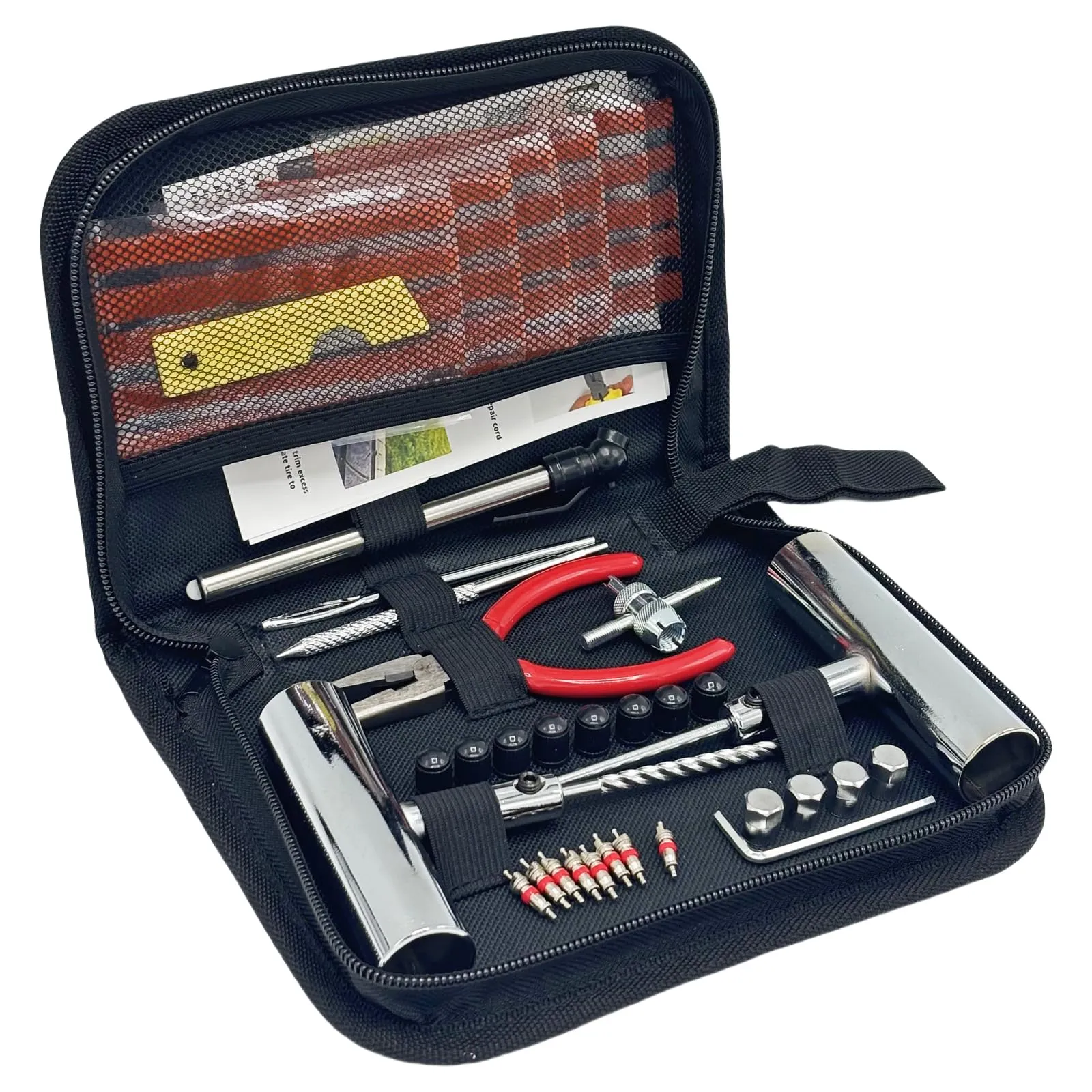 TONZACK Kit di Riparazione Pneumatici Auto,Kit Riparazione Pneumatici,Kit di Riparazione Pneumatico Piatto,Meche Pneumatico Piatto per Auto, Moto,Camion,SUV,ATV,Trattori, Camper