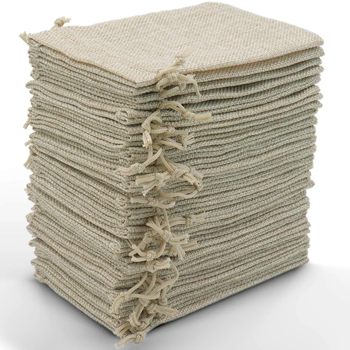 Leeyunbee 30 Pezzi 10x15cm Sacchetti Regalo di Iuta, Sacchetto per Gioielli di Juta, Sacchi Iuta Lino con Coulisse per Regalo Gioielli Fai-da-Te Natale Fiesta Matrimonio Bomboniere(Colore Primario)