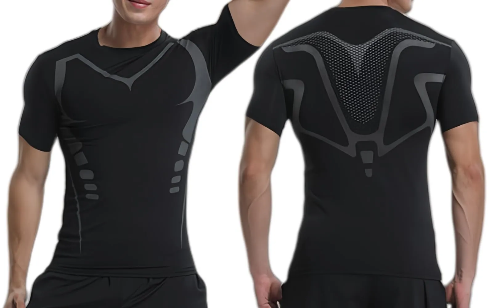 Smatstyle Maglietta a Compressione da Uomo Asciugatura Rapida Fitness T-Shirt per Allenamento e Corsa