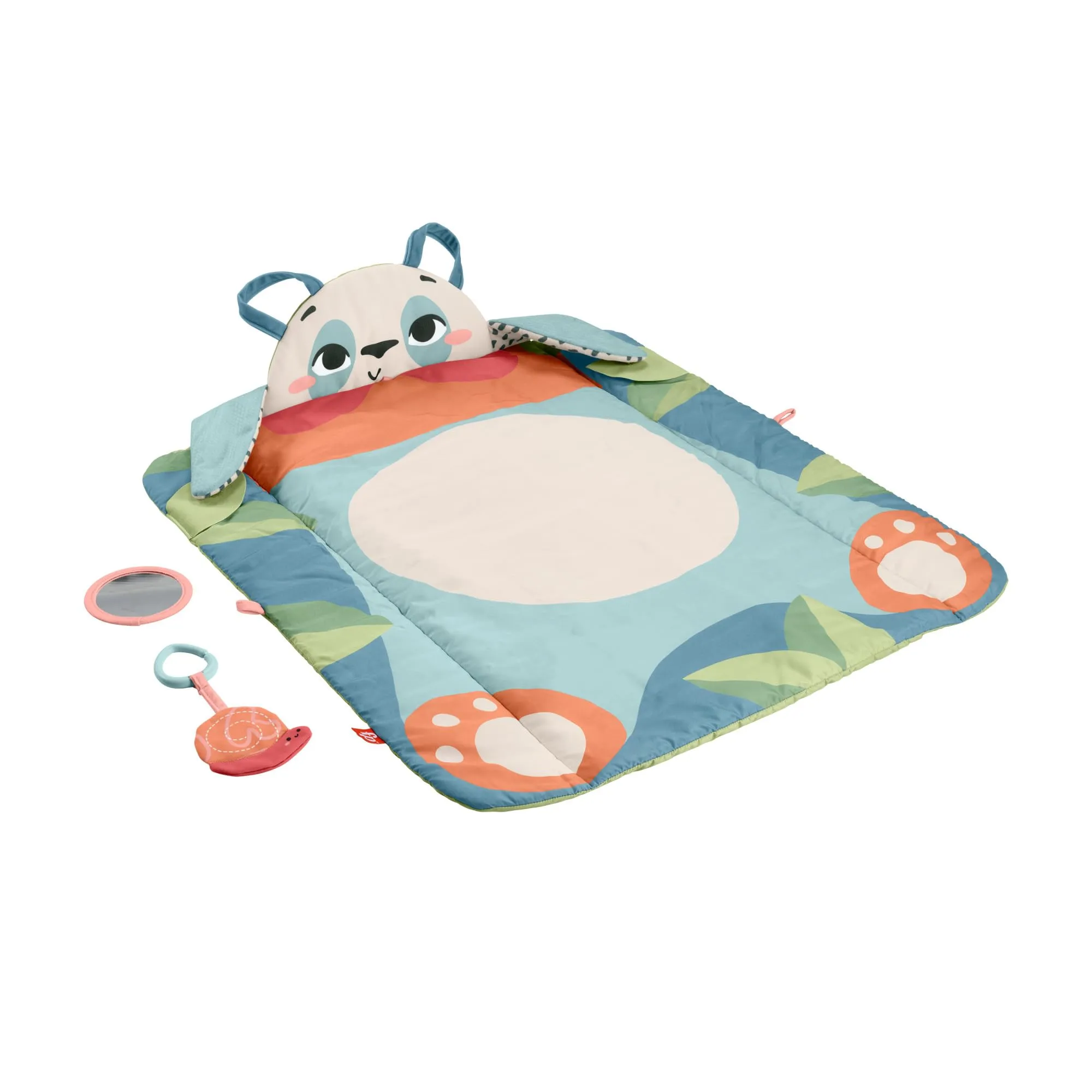 Fisher-Price Amici del Pianeta - Tappetino Panda, con gioco frusciante e specchietto agganciabile inclusi, realizzato con il 90% di plastica riciclata e imballaggio certificato FSC, 0+ mesi, HKD65