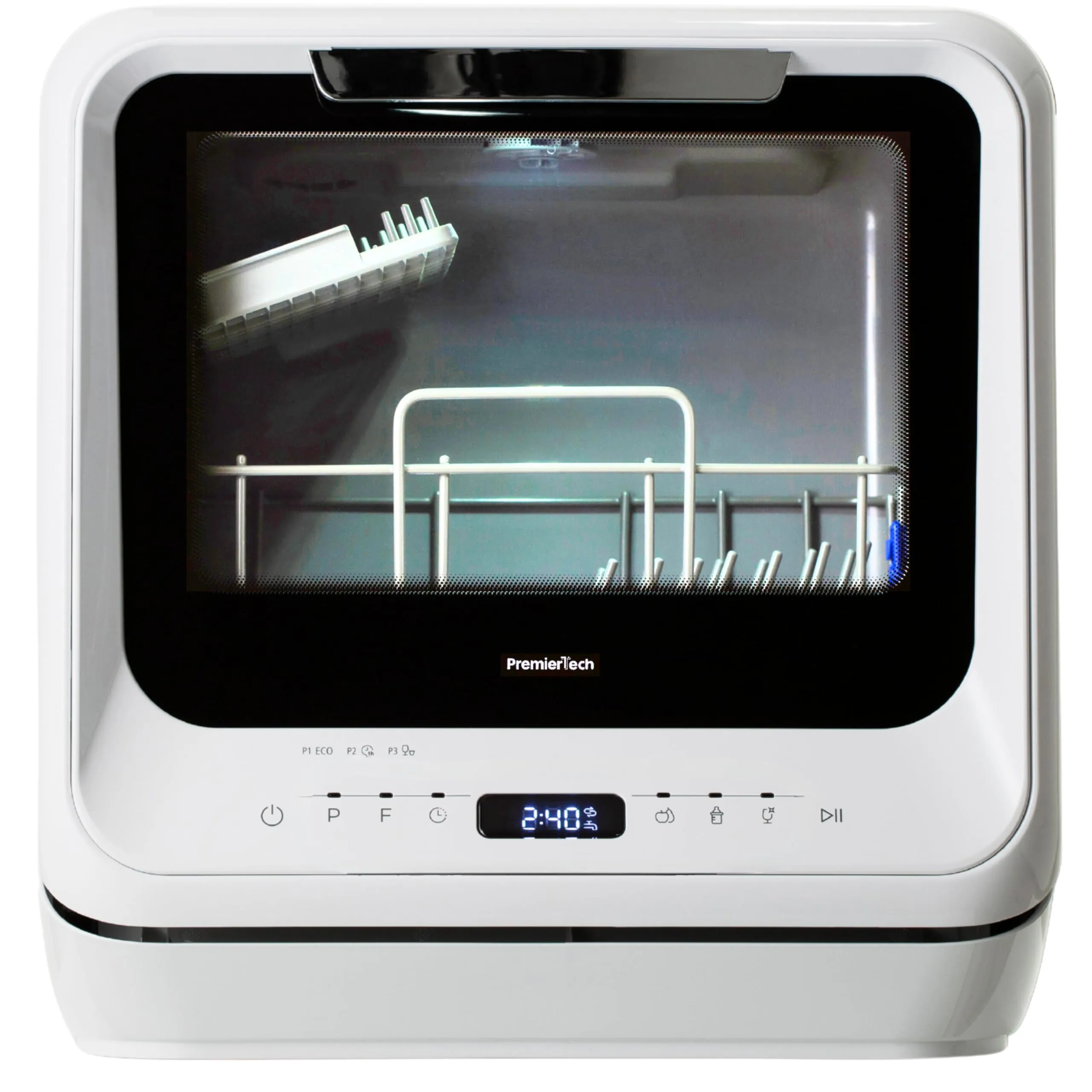 PremierTech Mini Lavastoviglie Portatile, Da Campeggio, Barca, Casa Vacanze, Hotel, Bed & Breakfast, 6 programmi, Compatta, Minimo Ingombro, Da Tavolo Appoggio, Lavaggio Frutta Biberon, PTLS2