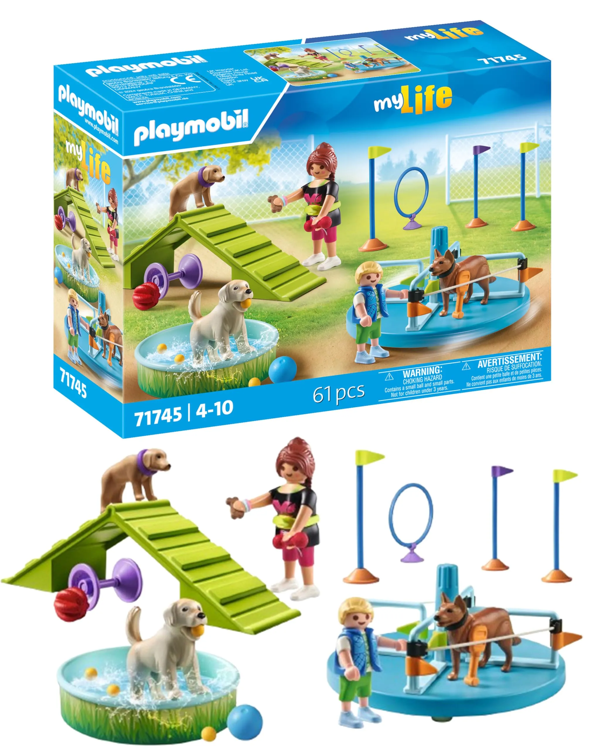 PLAYMOBIL | My Life | Parco Giochi per Cani | Giocattolo per Bambini | Set di Figure Animali | Giocattolo per Bambini dai 4 anni | 71745