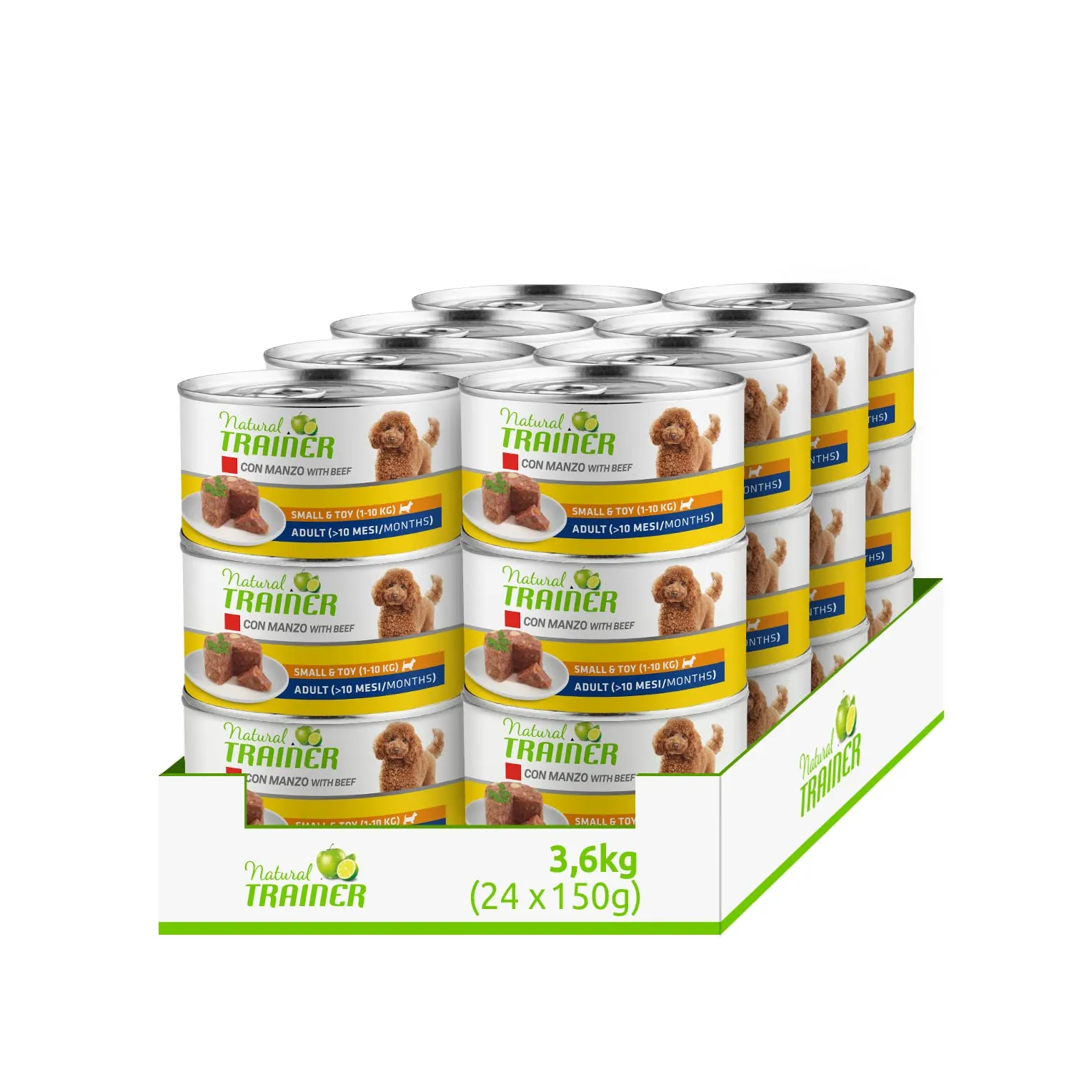 Natural Trainer Small & Toy - Cibo Umido per Cani con Manzo 24 x 150 g