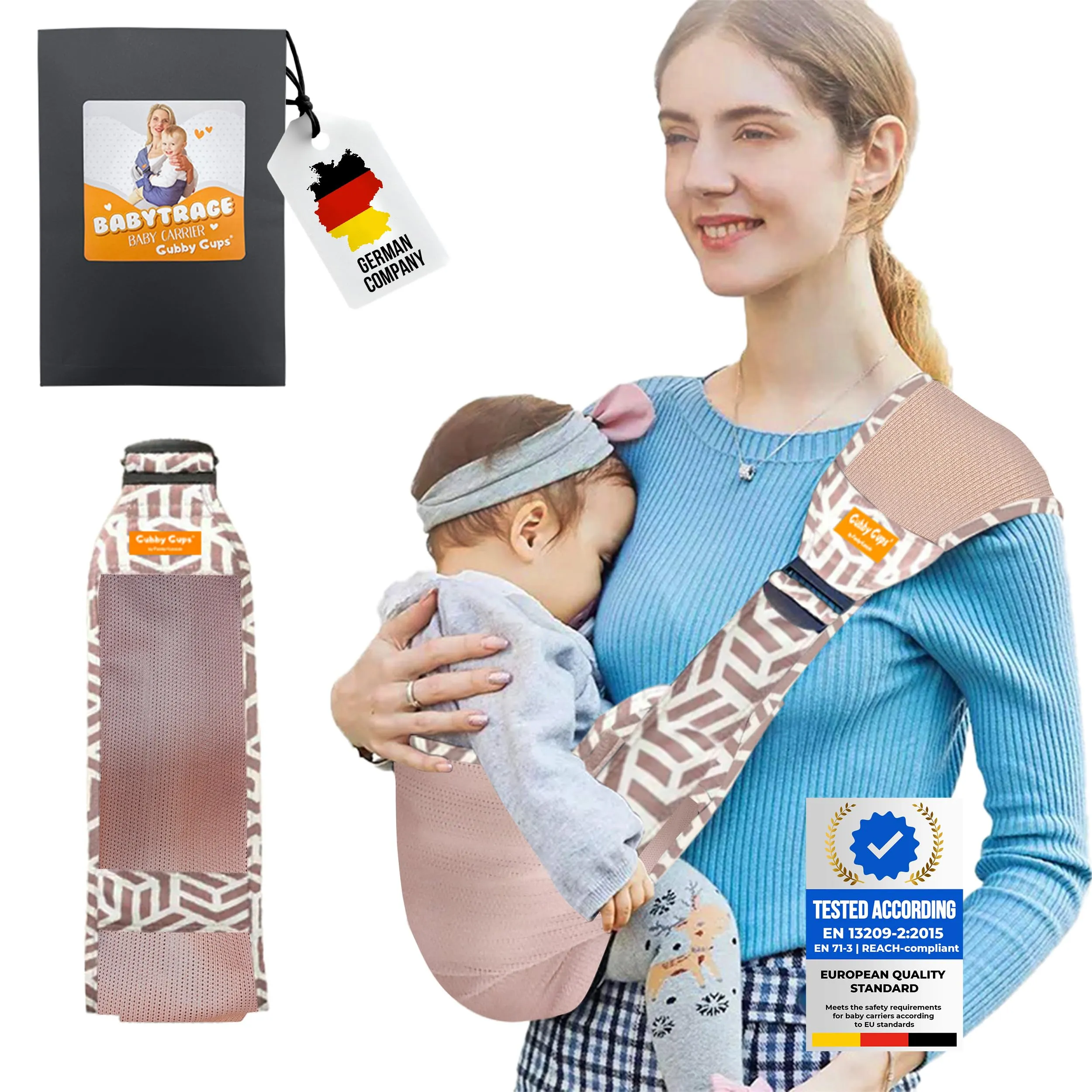Cintura ergonomica per marsupio per bambini di Kangaroo - marsupio per bambini fino a 15 kg, sistema di trasporto per seggiolino in anca baby