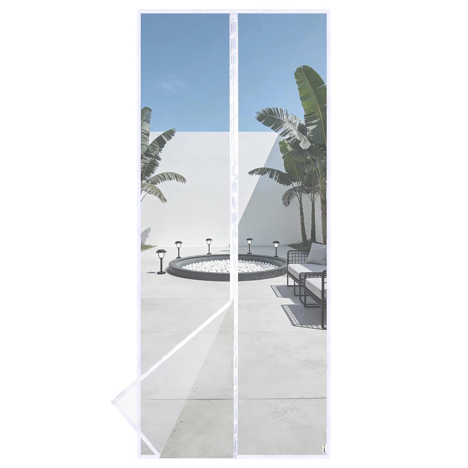 HOOMEE Zanzariera per Porta, 120x240 CM-Tenda Magnetica per Porte Finestre e Patio, Magneti Potenti per una Perfetta Chiusura Automatica, Installazione Facile senza Foratura (Bianco)
