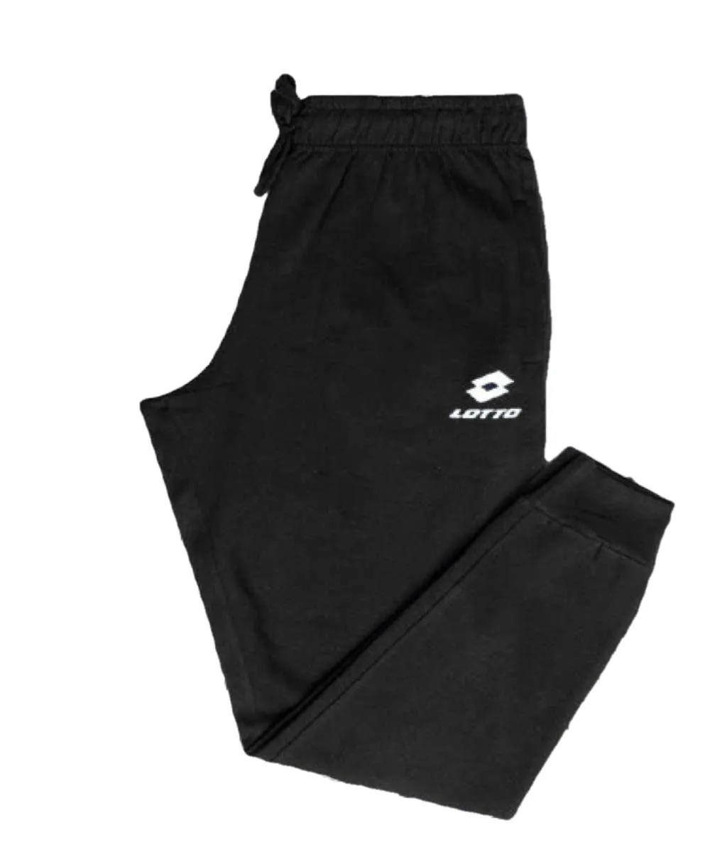 Lotto Pantalone Tuta Uomo LA 1105 Felpa, con Polsino al Fondo. Nero XXL (LA1105)