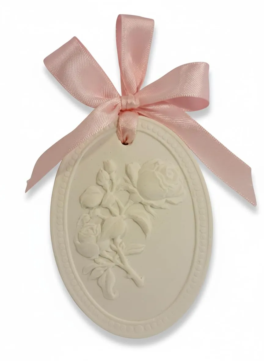10 Gessetti profumati Cameo rose,segnaposto battesimo, matrimonio,9x6,5 cm