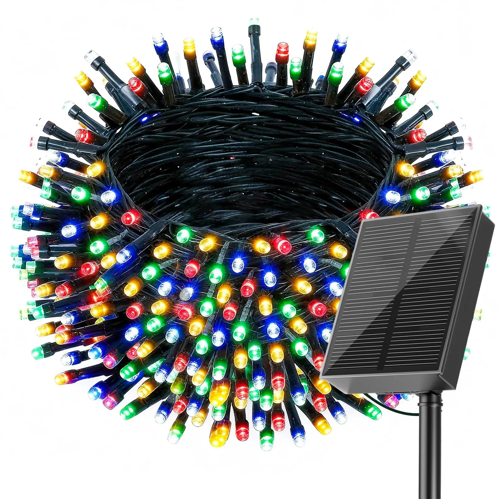 SOLARBABY 2 Pezzi Catena di Luci Solari per Esterni, Catena Luminosa Esterno Solare, 20M 200LED Luci Solari da Giardino 8 Modalità Luce Esterno Decorazioni per Giardino,Natale,Matrimonio-Colorato