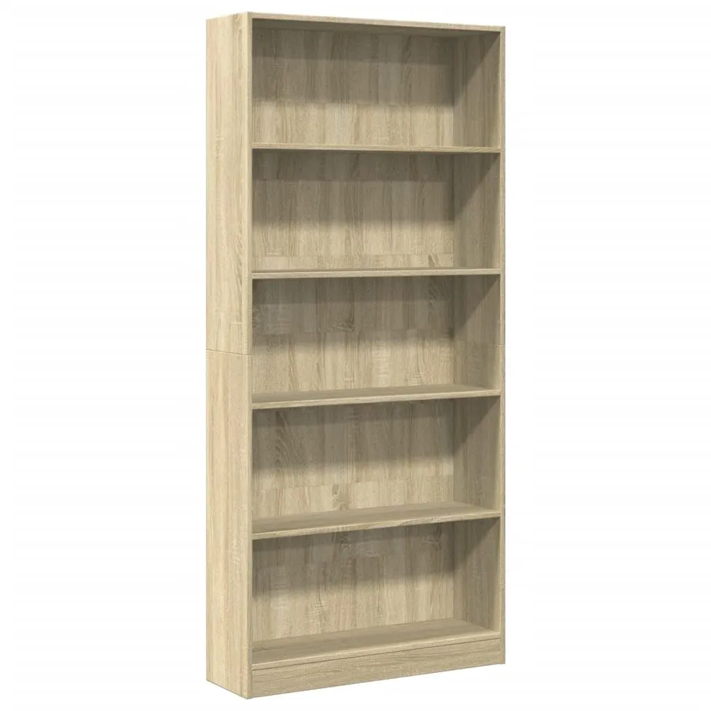 vidaXL Libreria Rovere Sonoma 80x24x176 cm in Legno Multistrato, Mobile Porta Libri, scaffale per Libri, Mobile portaoggetti, Porta Libri