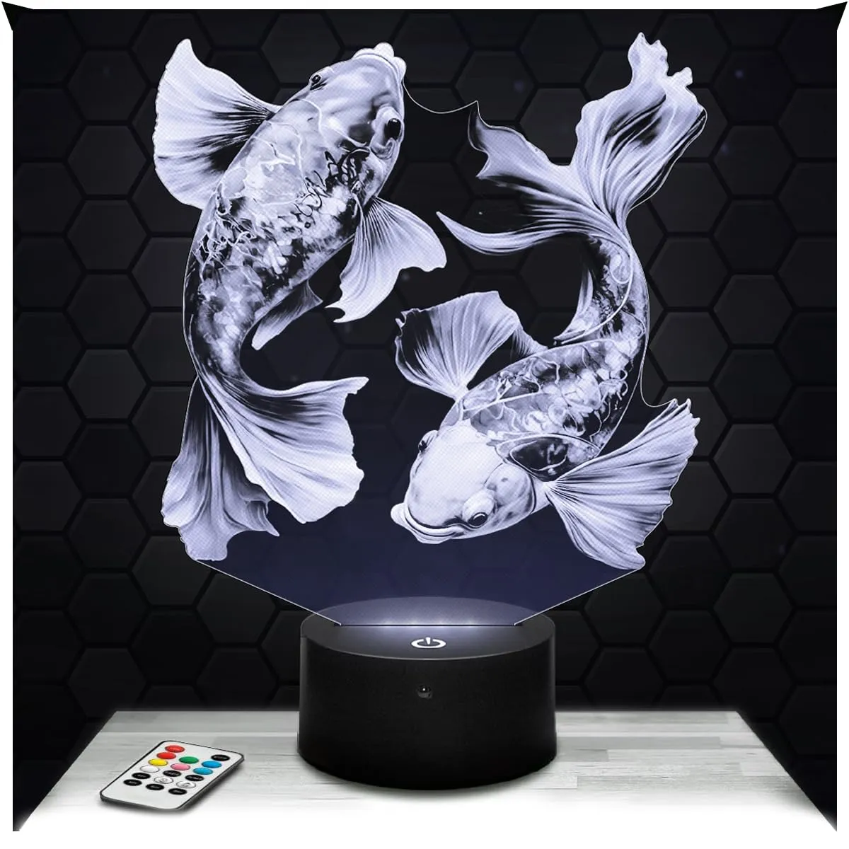 Lampe de chevet, Veilleuse Tactile Licorne Animal Lampe 3D LED illusion, Idée cadeau Noël anniversaire garçon et fille Lampe de nuit chambre d'enfant ou adulte