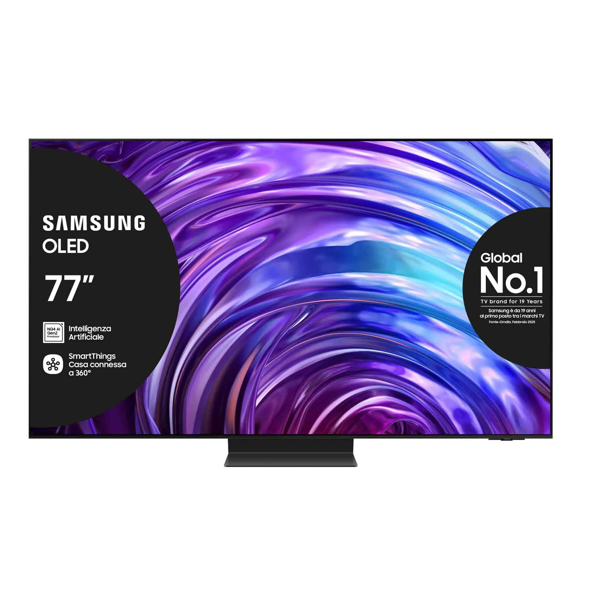 Samsung TV QE77S95DATXZT OLED 4K, Smart TV 77" Processore NQ8 AI Gen2, Infinity One, DVBT-2, Q-Symphony & Dolby Atmos, compatibile con Bixby, Alexa e Google Assistant, Graphite Black 2024