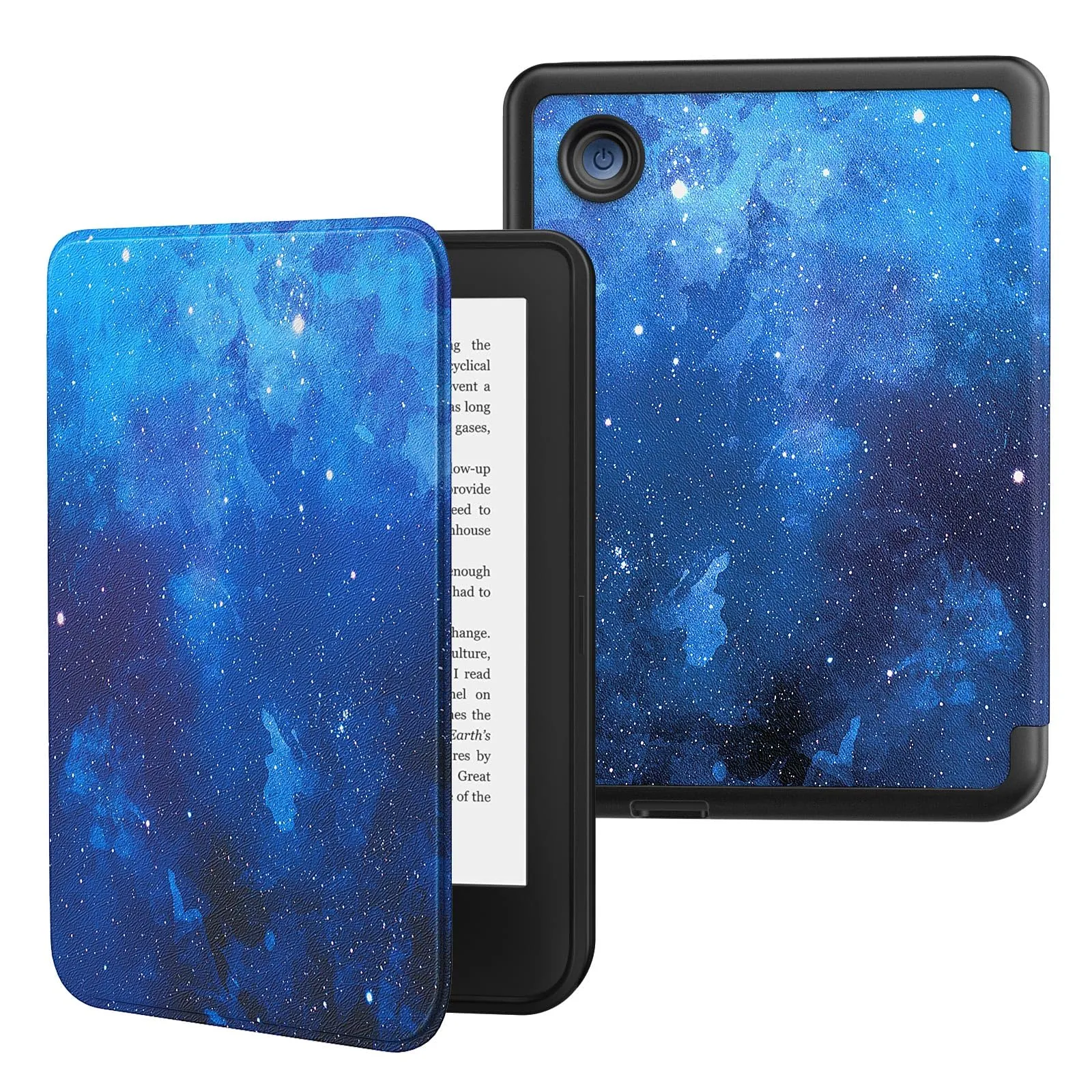 MoKo Custodia per Tolino Shine Color/Shine 5(2024)/Shine 4(2022) e Kobo Clara BW/Colour/2E 6", Cover Folio ultra sottile e leggera con funzione Auto Wake/Sleep per Kobo Clara 6" 2024, CieloStellatoBlu