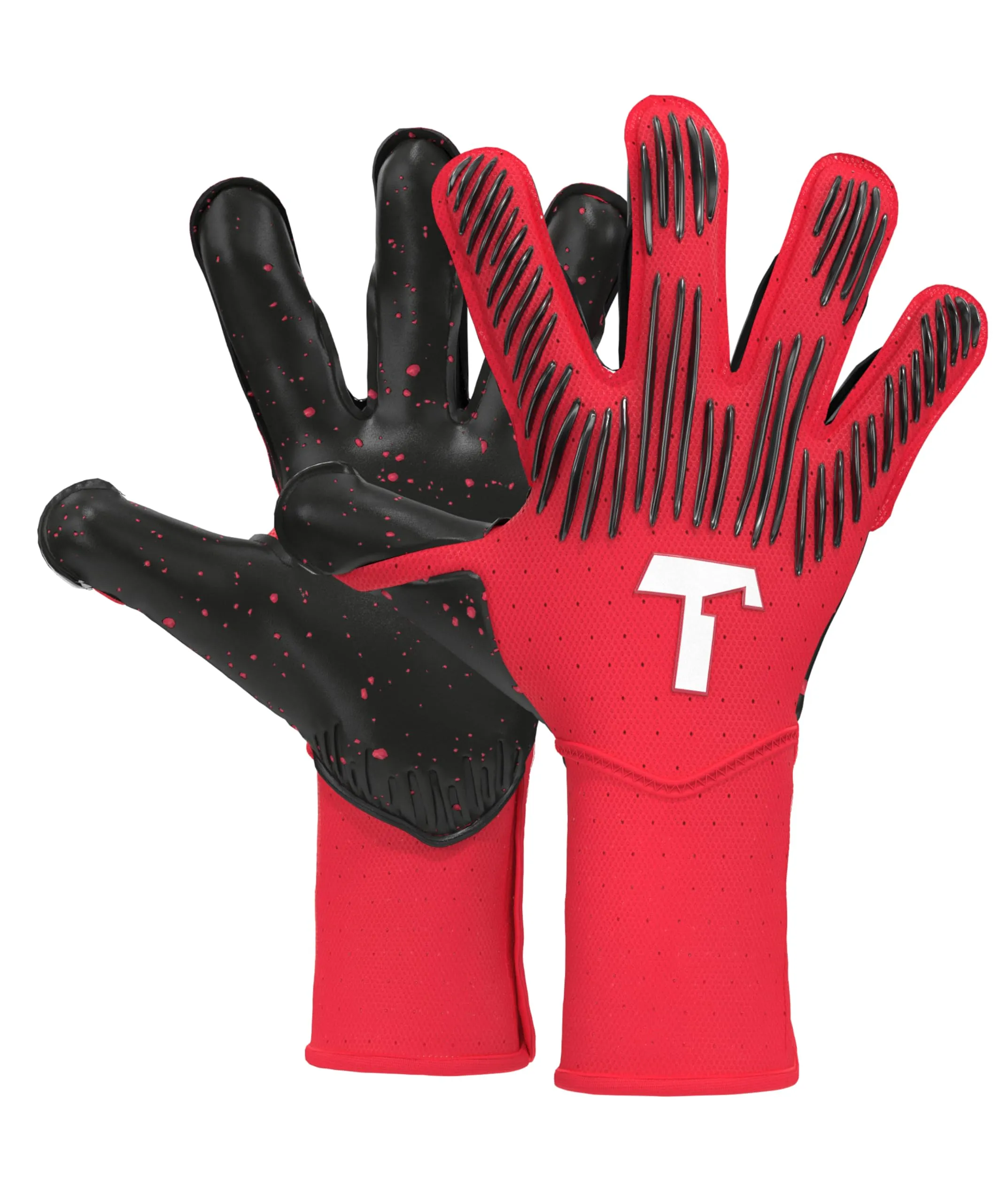 T1TAN Rebel 2.0 Solar Red (FP) - Guanti da portiere - guanti da portiere di calcio - con protezione per le dita - taglia 7