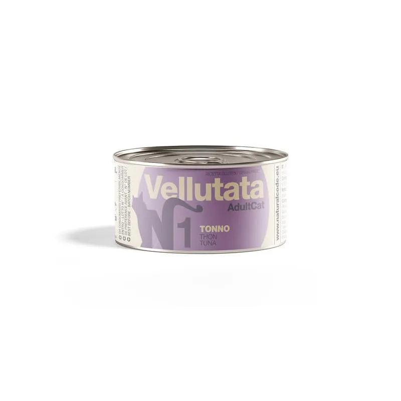 Natural Code Umido Gatto Adult gusto VELLUTATA TONNO,alimento completo in vellutata per gatti adulti di tutte le taglie, altamente digeribile | 12 scatolette da 85 grammi l'una.