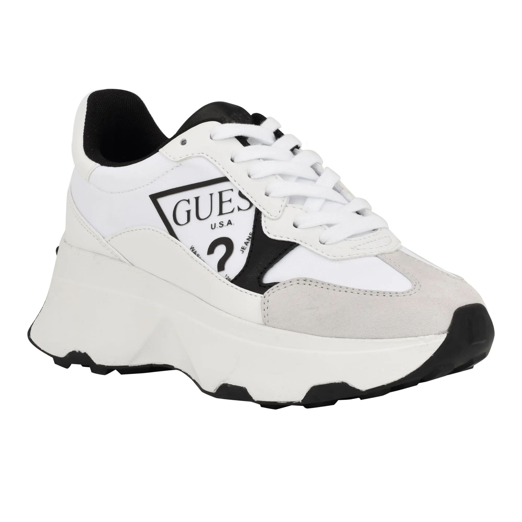 GUESS Calebb, Scarpe da Ginnastica Donna, White Black 144, 38 EU
