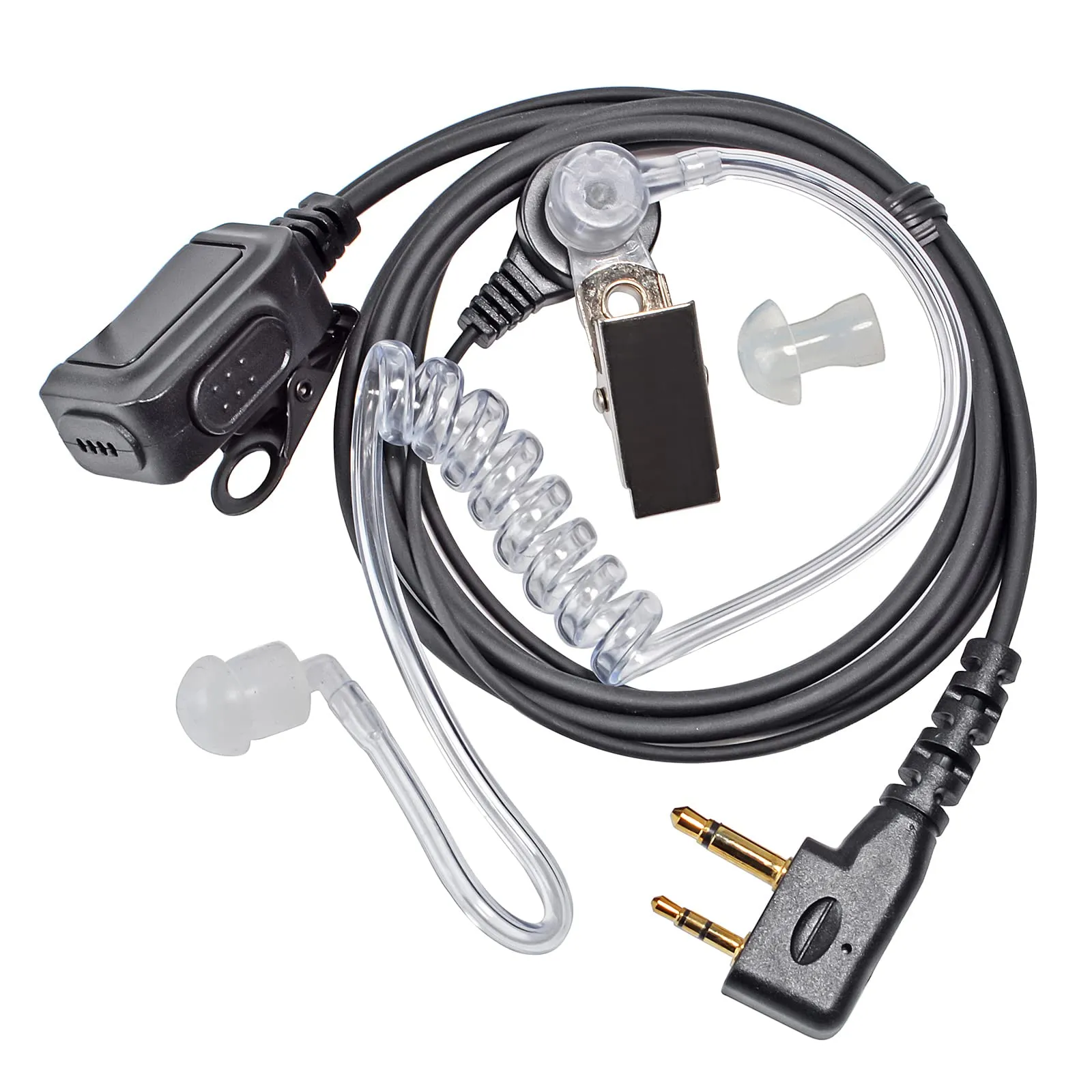 HYSHIKRA Cuffie Walkie Talkie, Auricolare compatibile con Midland G7 Pro G8 G9 Pro M24 M24 Plus M48 M99 G6 XT G7 XTR (1, Tubo Trasparente)