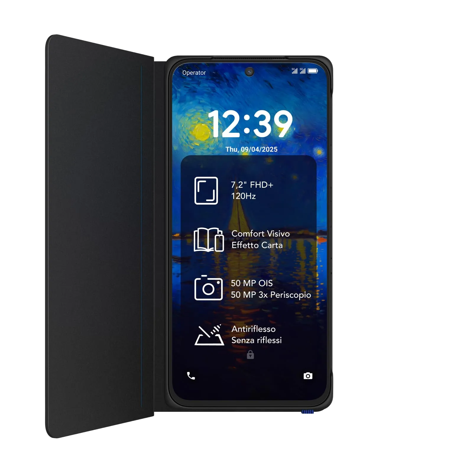 TCL NXTPAPER 60 Ultra 5G Smartphone Android, 7,2" FHD+, 12 GB RAM + 512 GB ROM, telefono con protezione per gli occhi, nero nebulosa