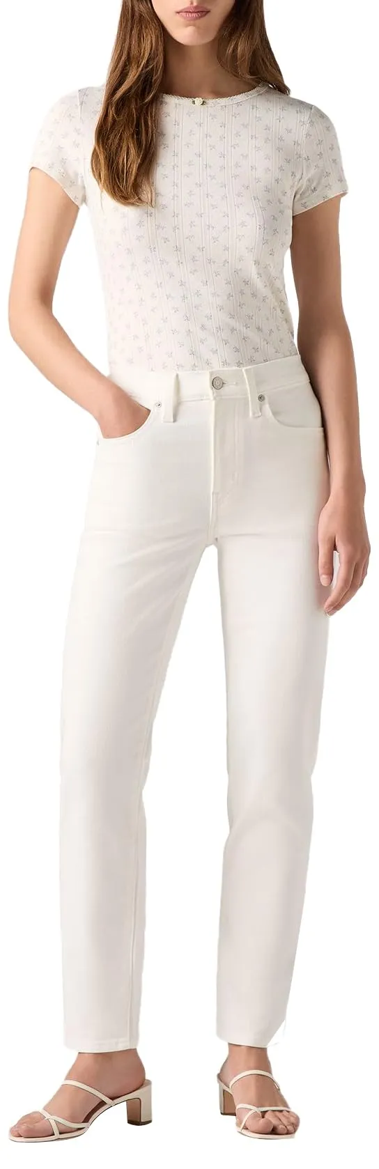 Levi's 724 High Rise Straight, Jeans Donna, Cloud Dancer, 29W / 32L