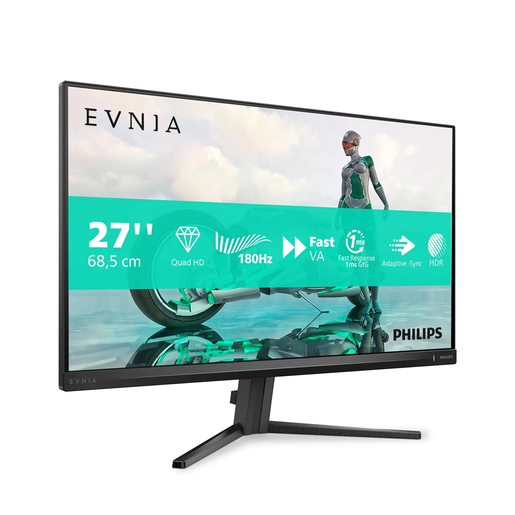 PHILIPS 27M2N3500AM - Monitor da gioco QHD da 27 pollici, 180 Hz, 1 ms GtG, FreeSync Prem. (1920x1080, 2x HDMI, DisplayPort) nero/grigio