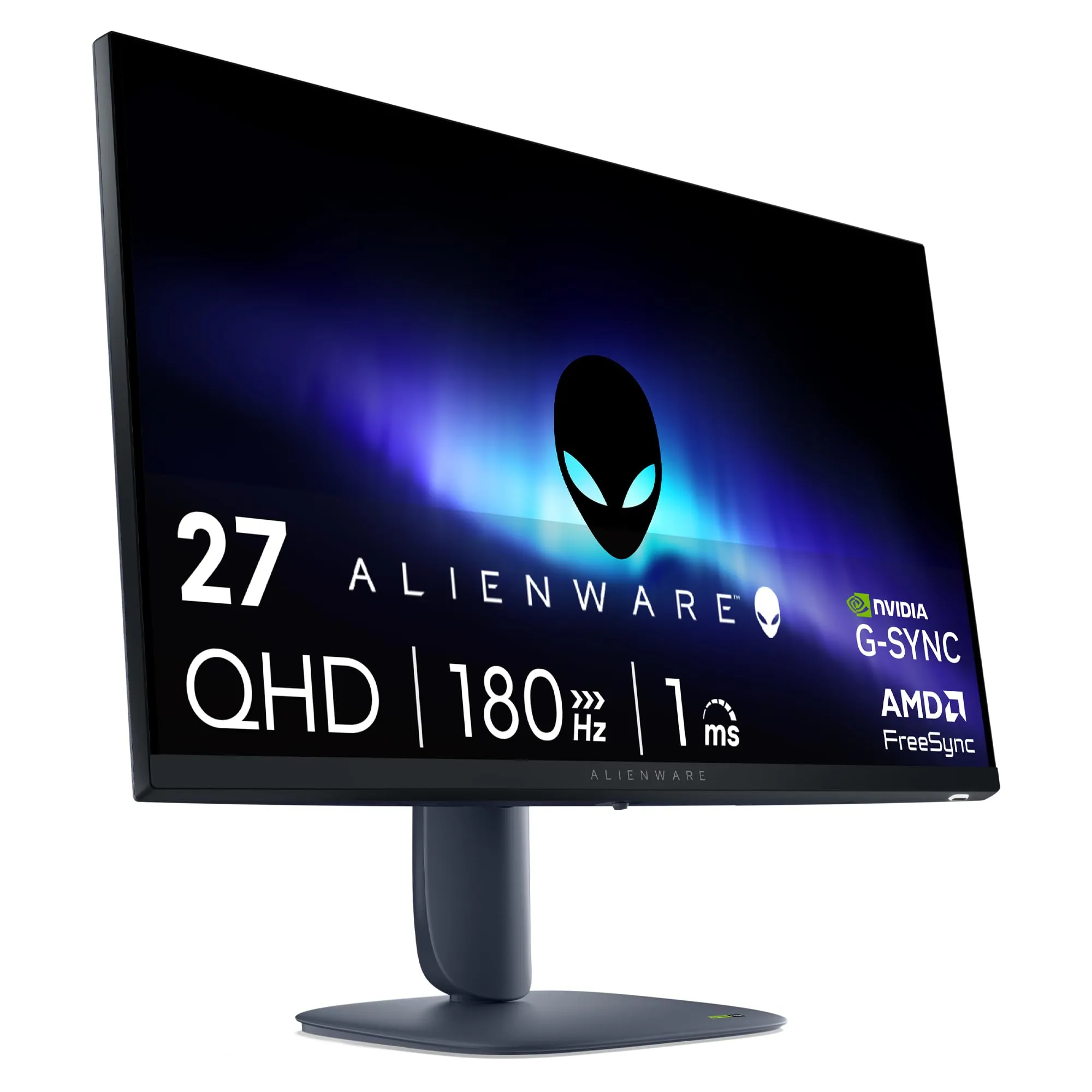 Alienware 27 Monitor Gaming - AW2725DM, QHD (2560x1440), 180Hz, Fast IPS, 1ms, NVIDIA G-SYNC Compatible, AMD FreeSync, 95% DCI-P3, HDR400, DisplayPort, 2 HDMI, 3 USB, 3 Anni di Garanzia