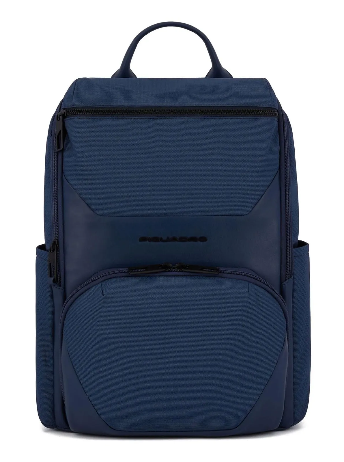 PIQUADRO, Computer and iPad® backpack in recycled fabric with sternum strap, anti-theft cable, pocket for bottle and RFID anti-fraud protection, BLU