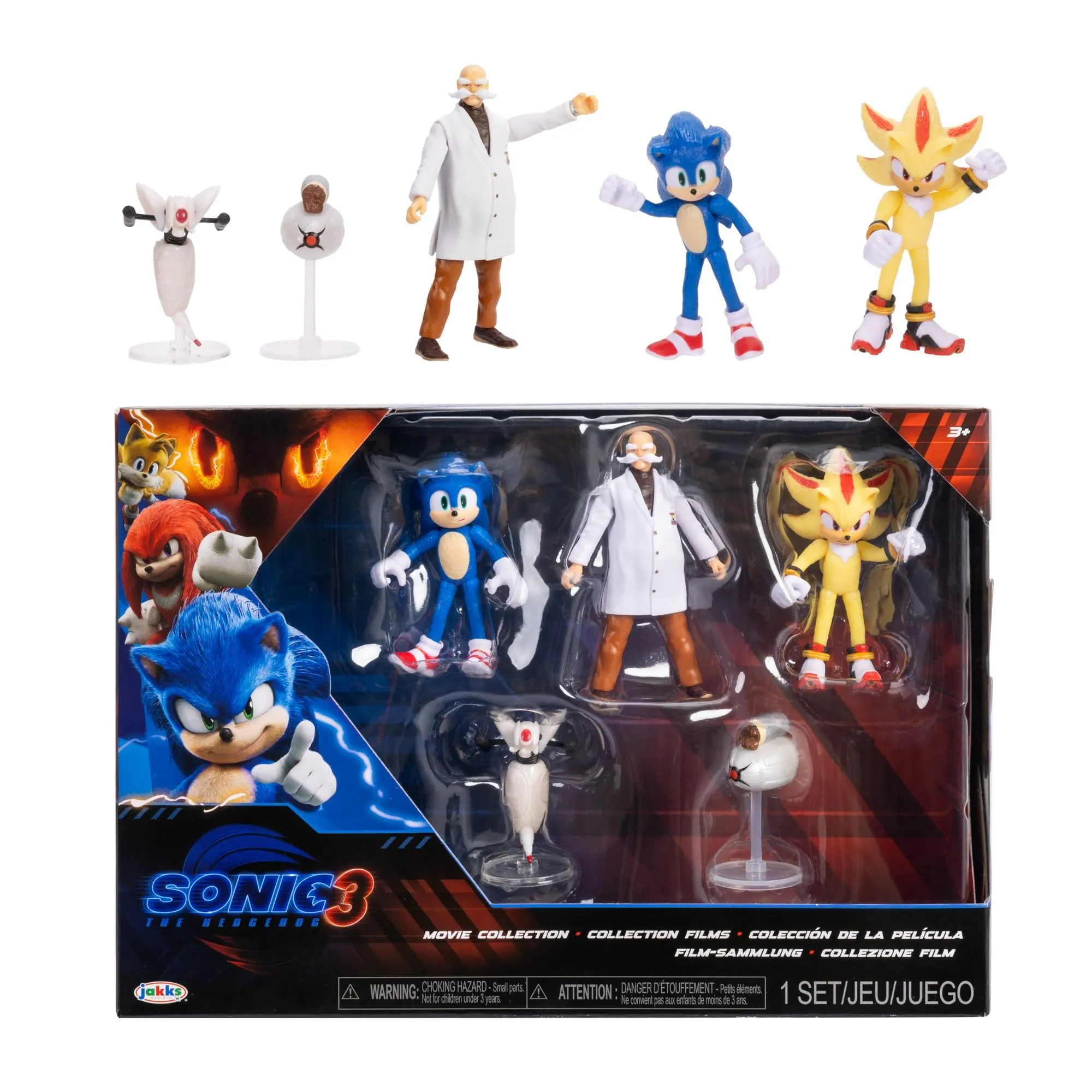 Sonic 3 Movie- Figura da 6,3 cm, confezione multipla Wave 3
