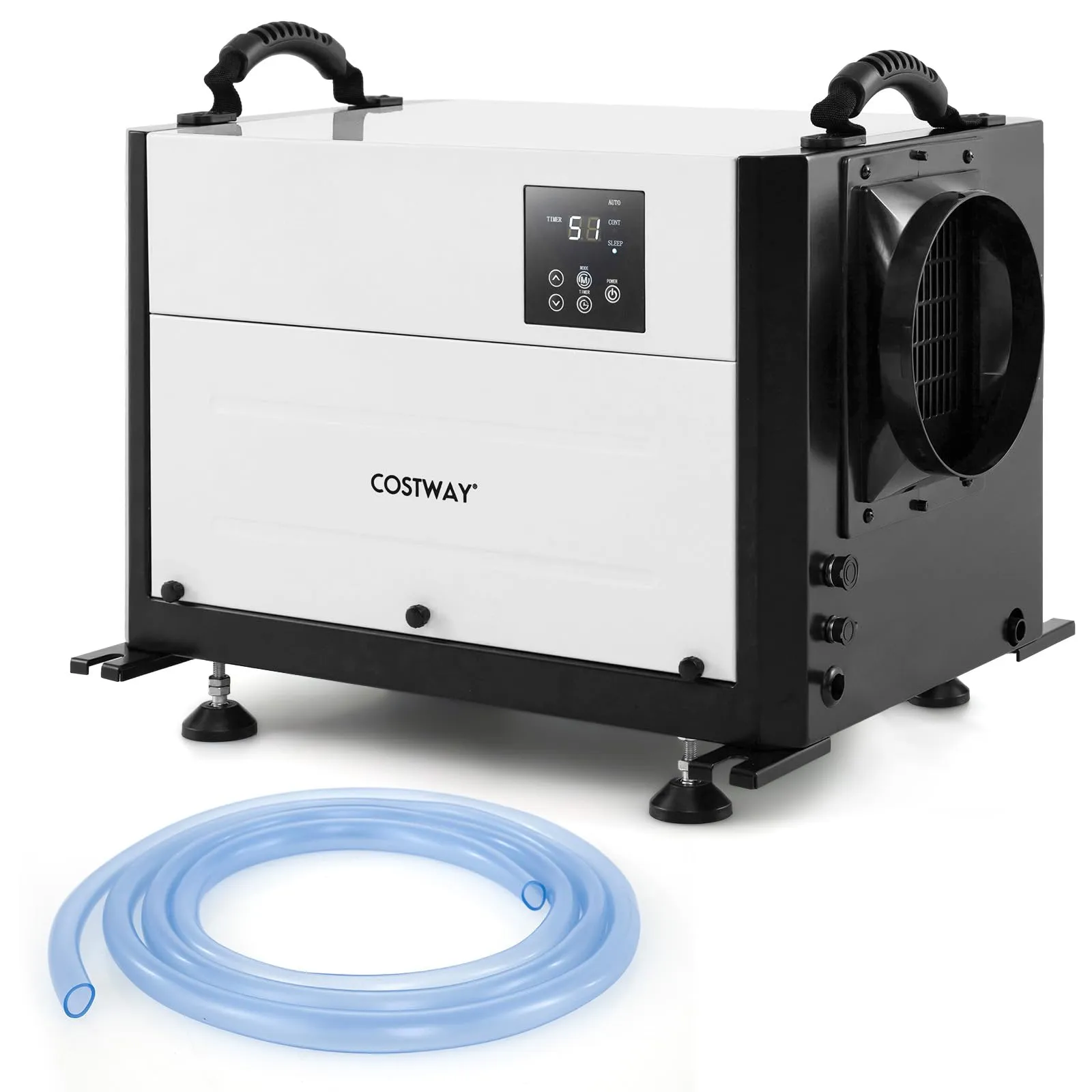 COSTWAY 58,5/73,5 L Deumidificatore Commerciale, Deumidificatore Industriale con 3 Modalità e Timer 24H, Sbrinamento Automatico per Cantina Magazzino (58,5 L/giorno Nero)