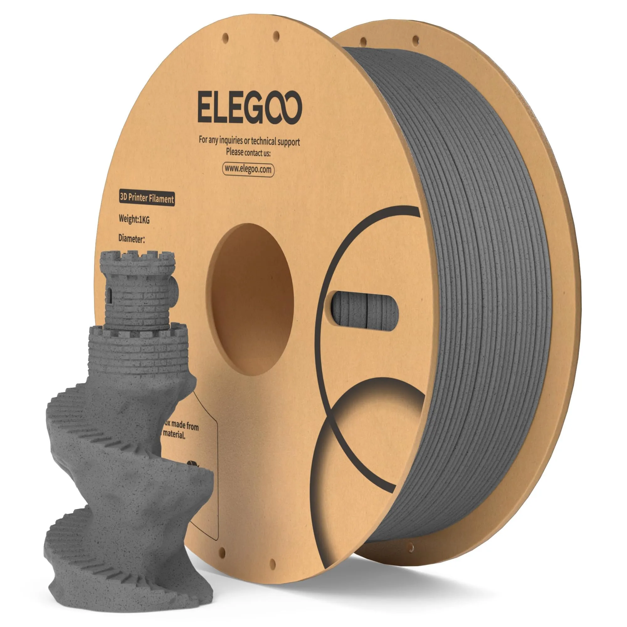 ELEGOO Filamento PLA Matte Beige 1 kg, 1,75 mm, Opaco PLA Filamento per Stampante 3D, precisione di misurazione +/- 0,02 mm, adatto per maggior parte delle stampanti 3D FDM