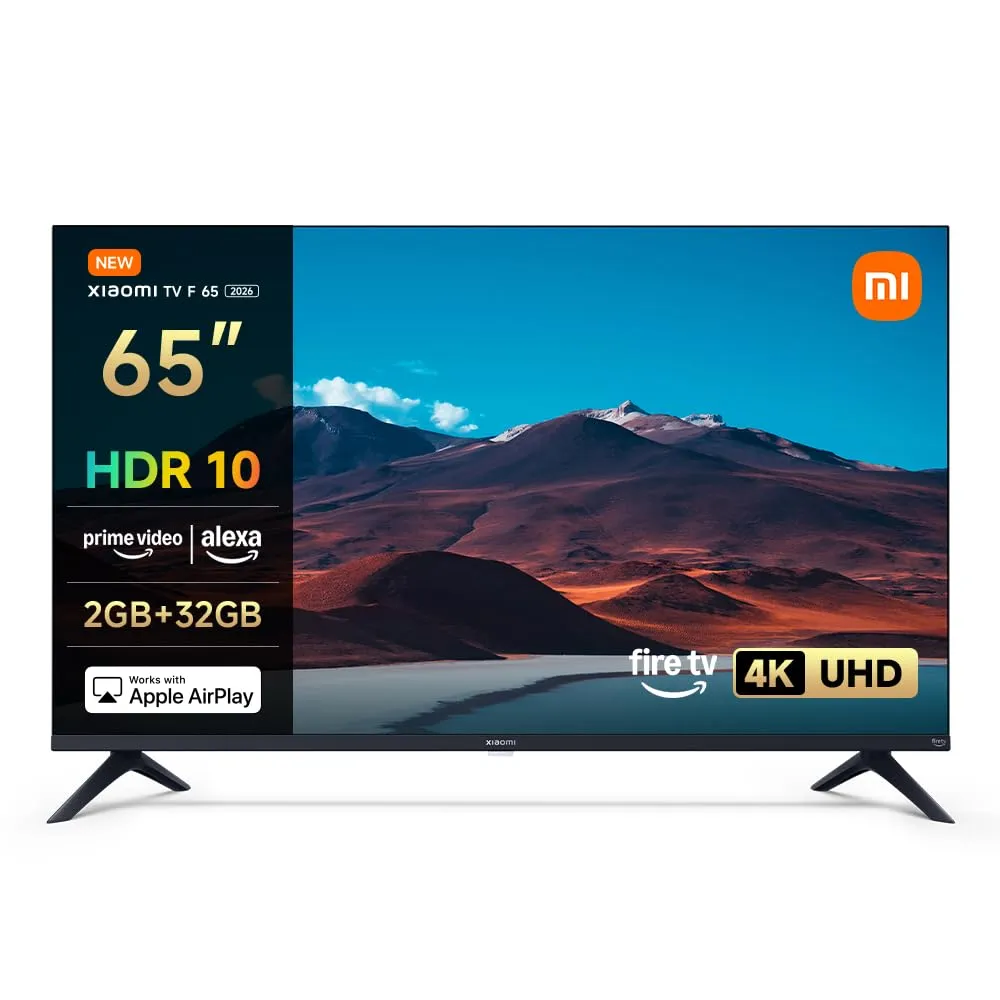 Xiaomi TV F 65 2026, 65 Pollici (165 cm), Smart 4K UHD, Fire, HDR10, MEMC, Modalità Game Boost a 120 Hz, Controllo vocale con Alexa, 2GB+32GB, Compatibile con Apple AirPlay