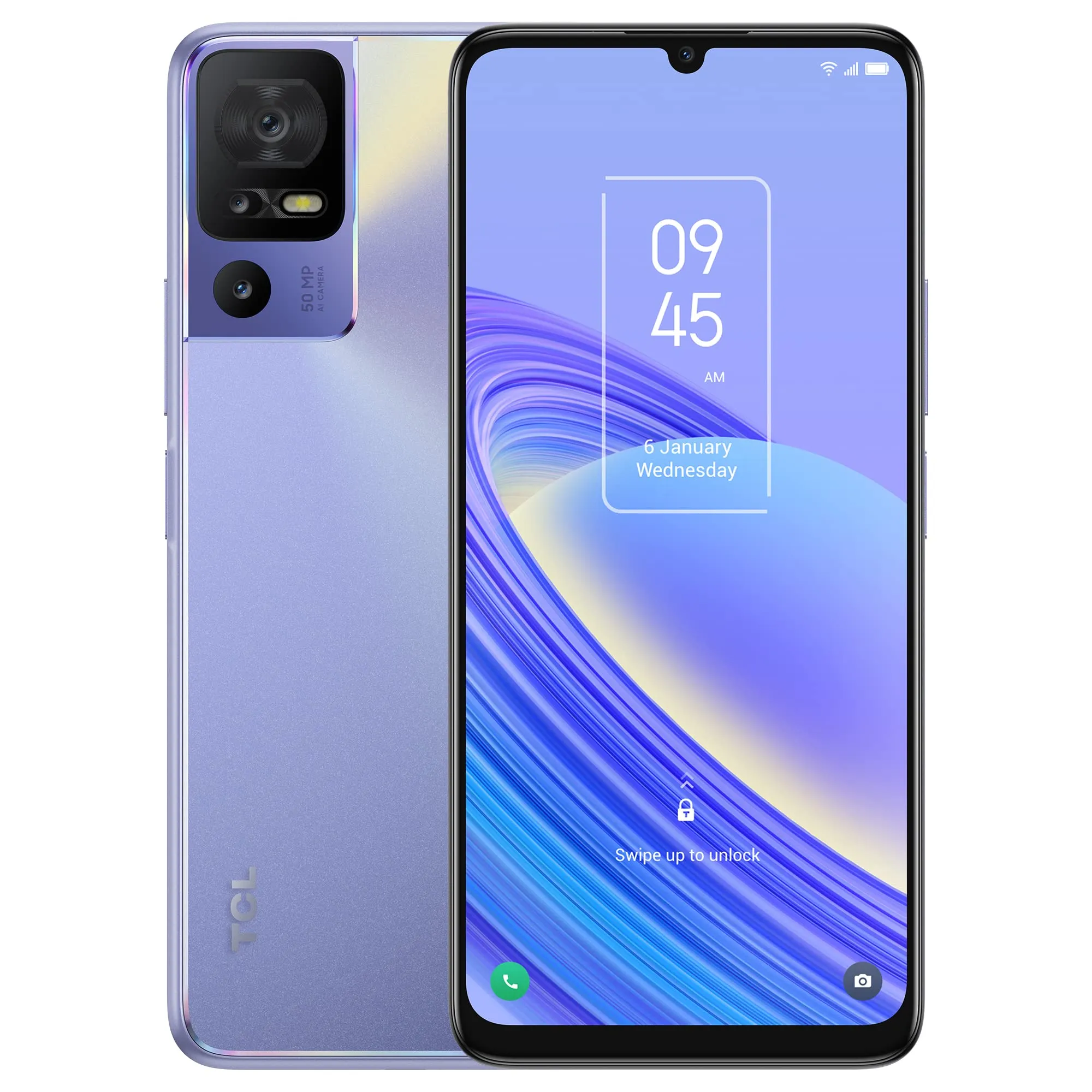 TCL 40SE Smartphone 128GB, Display 6.75" HD+ 90 Hz, Smartphone Android 13, Dual SIM, Camera Tripla 50MP, 5000mAh (typ), Telefono Cellulare NFC, con Face Unlock AI, Viola