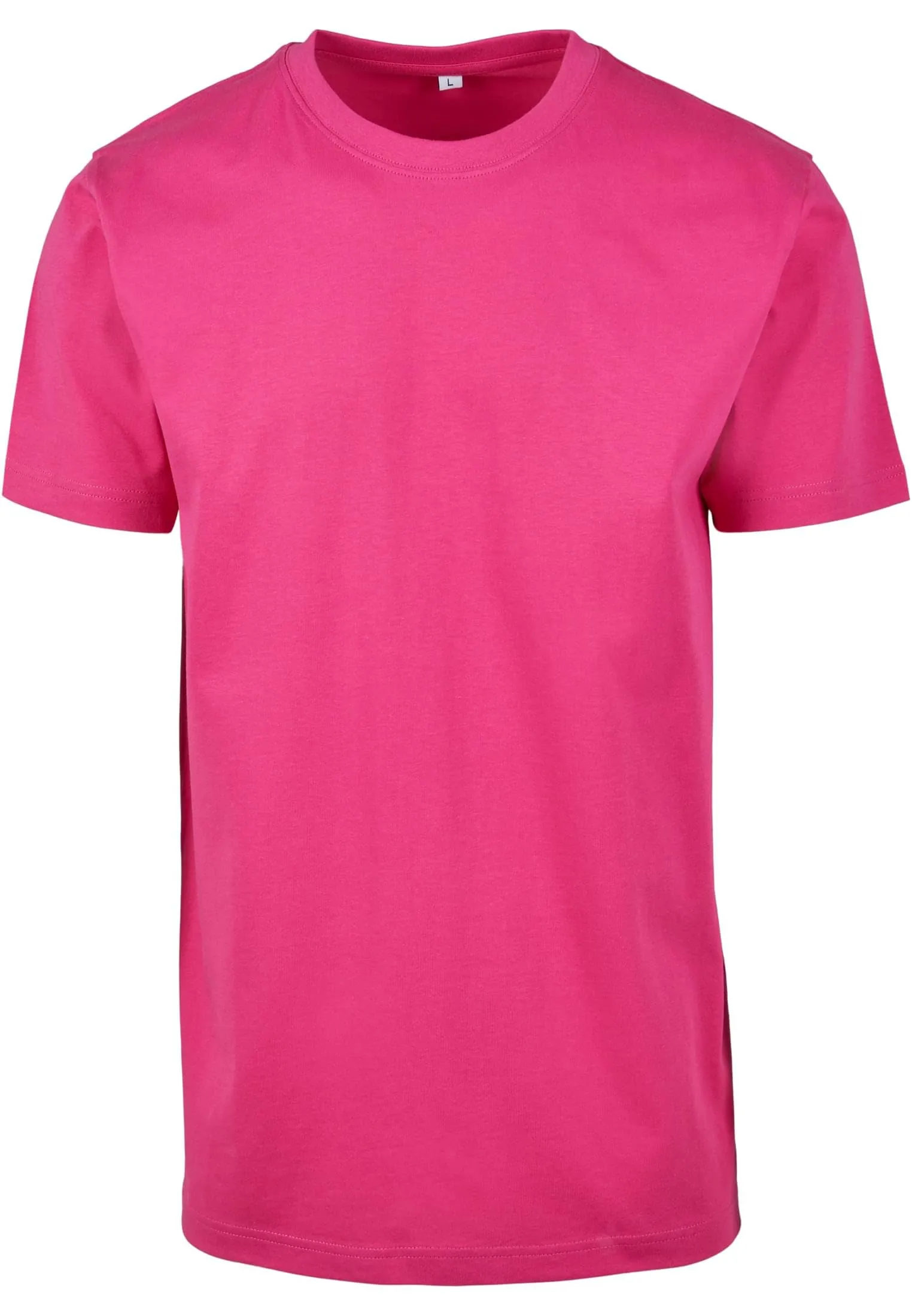Build Your Brand T-Shirt Round Neck, Hibiskus Pink, M Uomo