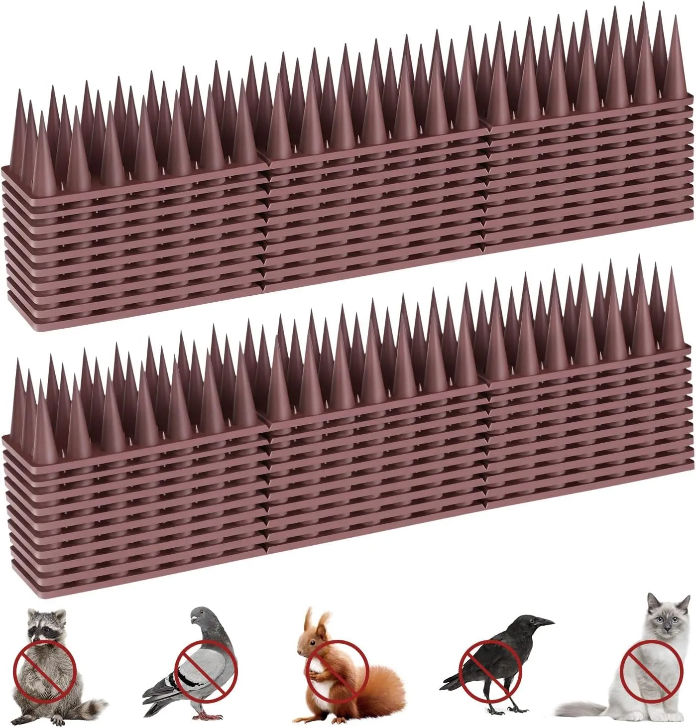 Dissuasori per Piccioni 5.7M, Dissuasore per Piccioni Plastica, Scaccia Piccioni, Piccioni Dissuasori Balcone Terrazza Finestra per Uccelli, Gatti (20 Pezzi Marrone)