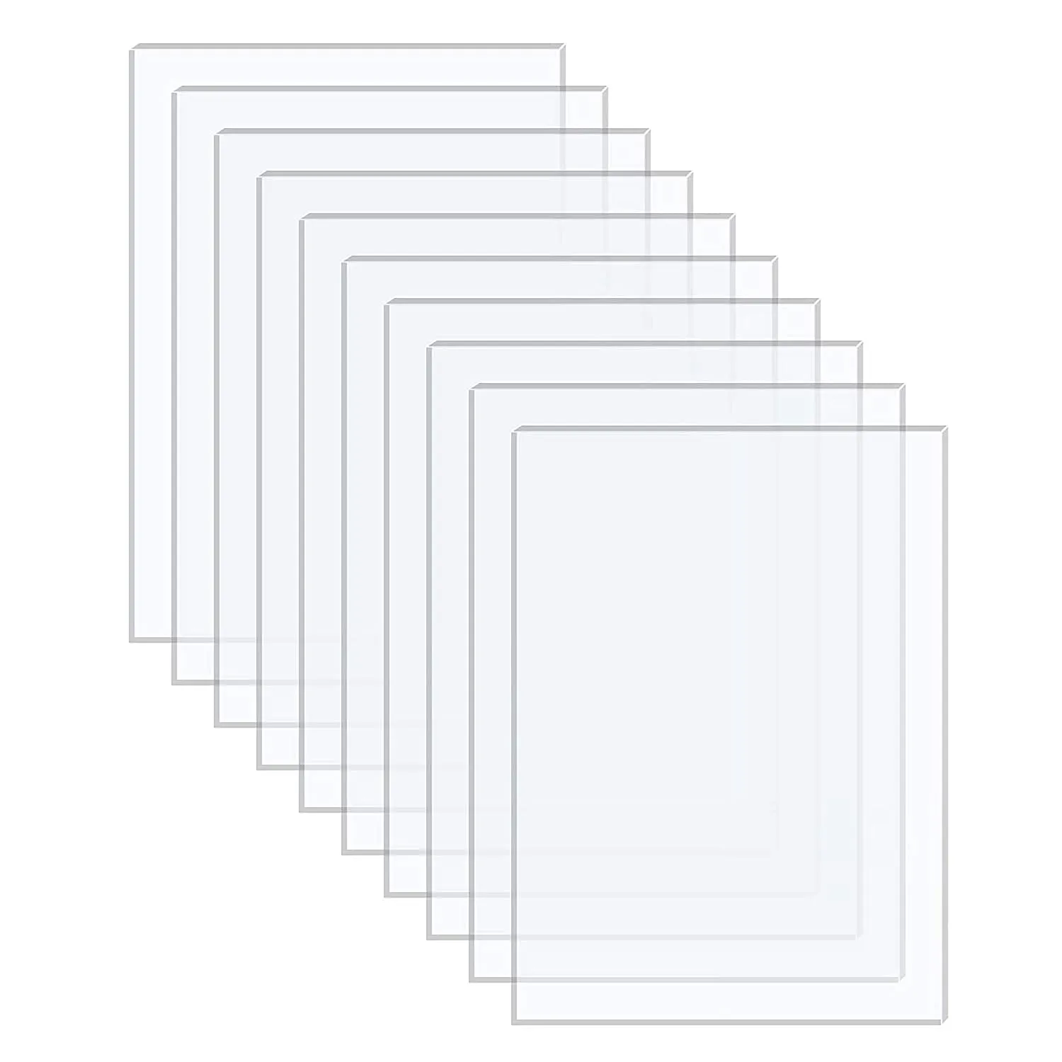 Langaelex 10 Lastre Plexiglass 13x18cm (Spessore 3mm) Lastre Metacrilato Trasparente per Cornice per Foto, Visualizzazione di Progetti, Pittura (5 * 7 pollici)