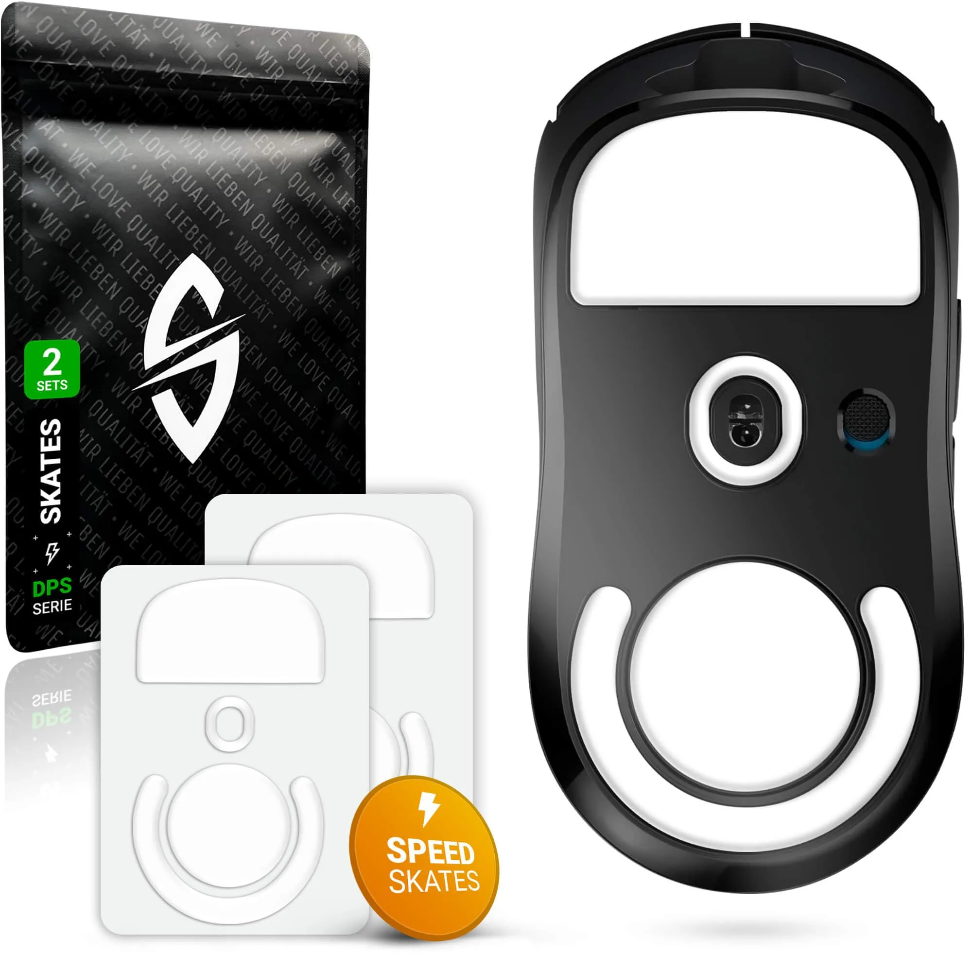 SensoryBoost DPS Glides per Logitech G PRO X Superlight (Confezione da 2), piedini per mouse di ricambio – bordi arrotondati, più velocità, PTFE, Vestibilità perfetta, accessori per mouse da gioco