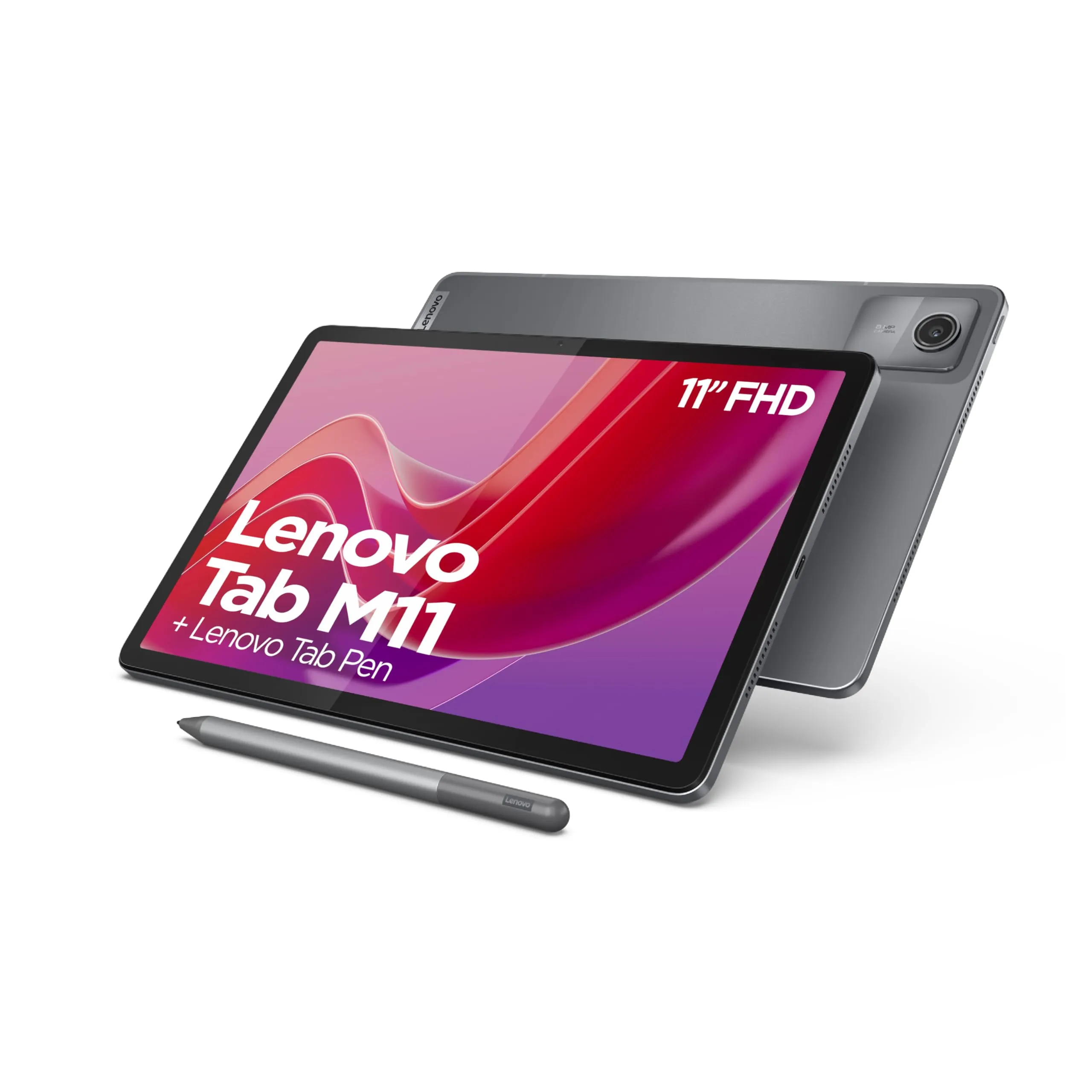 Lenovo Tablet Tab M11 | Touch screen WUXGA 11" | MediaTek Helio G88 | 8 GB di RAM | SSD 128 GB | Wi-Fi | Android 14 | Grigio | Con Pennino