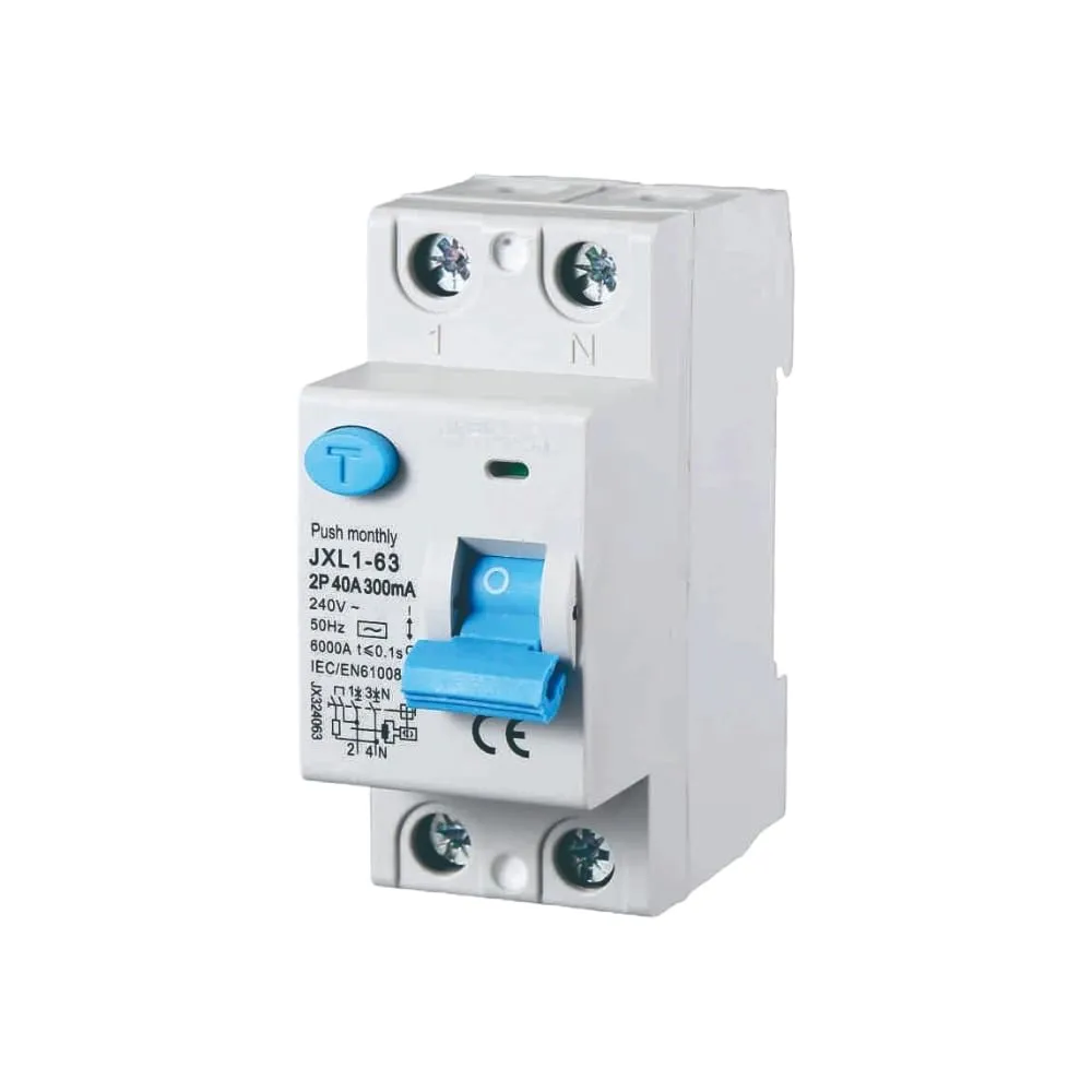 gloca Interruttore Differenziale Puro Salvavita 2P 300mA 220V-6KA 2 Moduli DIN (40 Ampere)